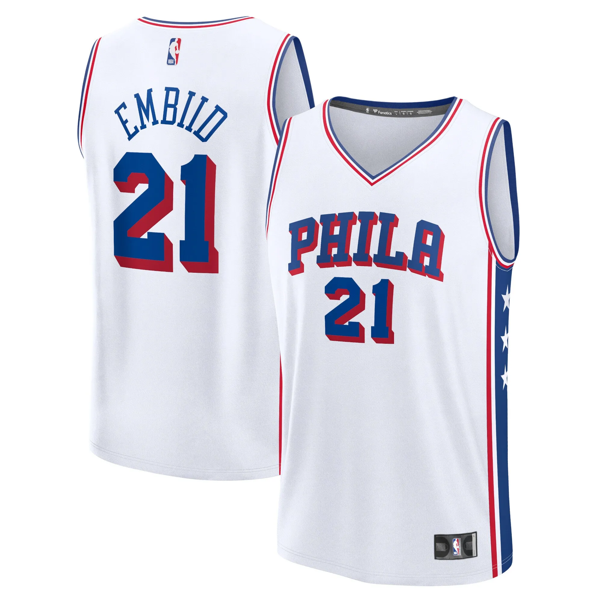 Joel Embiid Philadelphia 76ers Fanatics Fast Break Replica Jersey - Association Edition - White