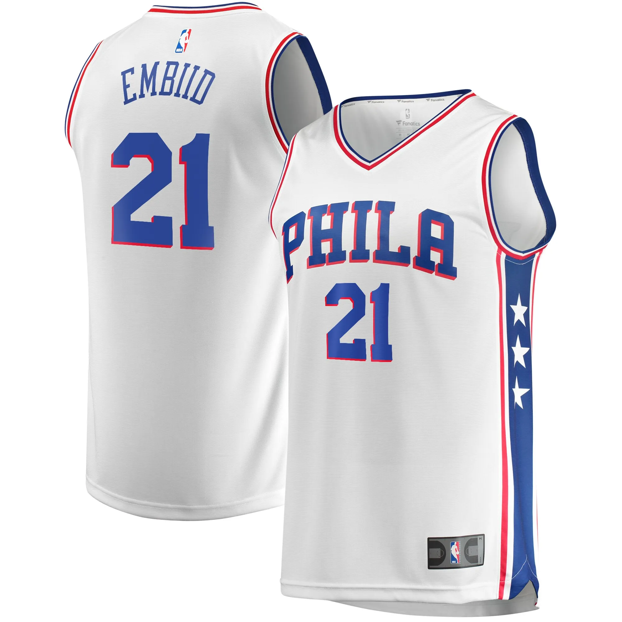 Joel Embiid Philadelphia 76ers Fanatics Replica Jersey - Association Edition - White