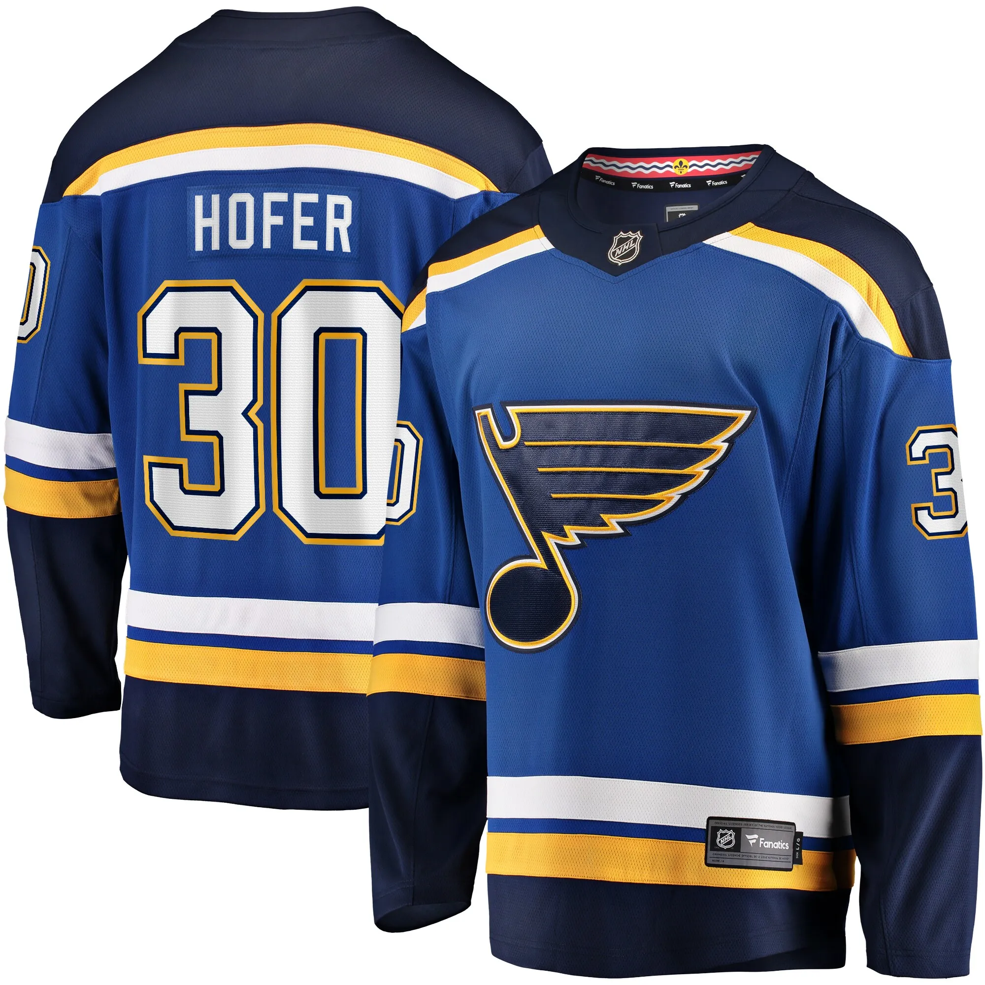 Joel Hofer St. Louis Blues Fanatics Home Premier Breakaway Player Jersey - Blue