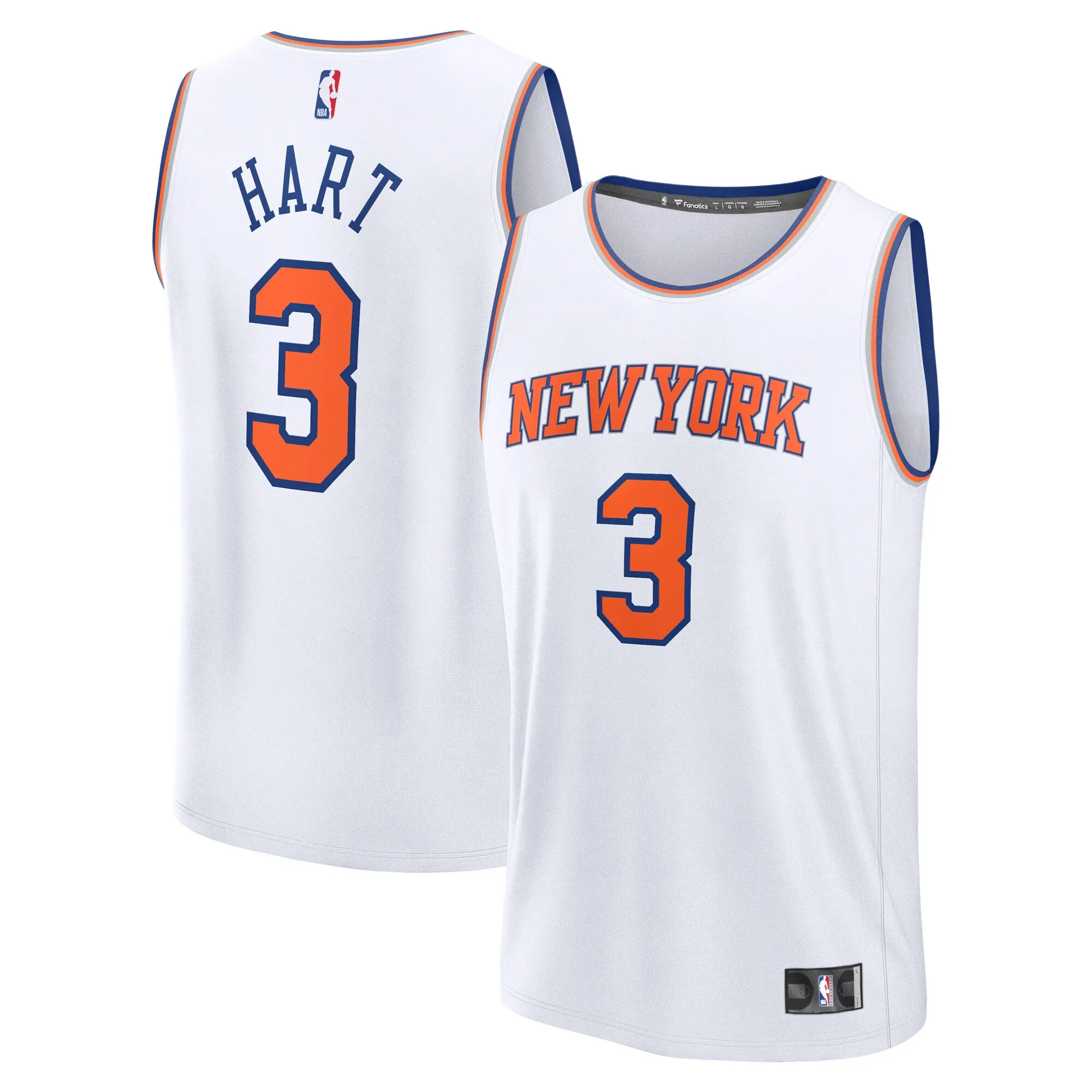 Josh Hart New York Knicks Fanatics Fast Break Replica Player Jersey - Association Edition - White