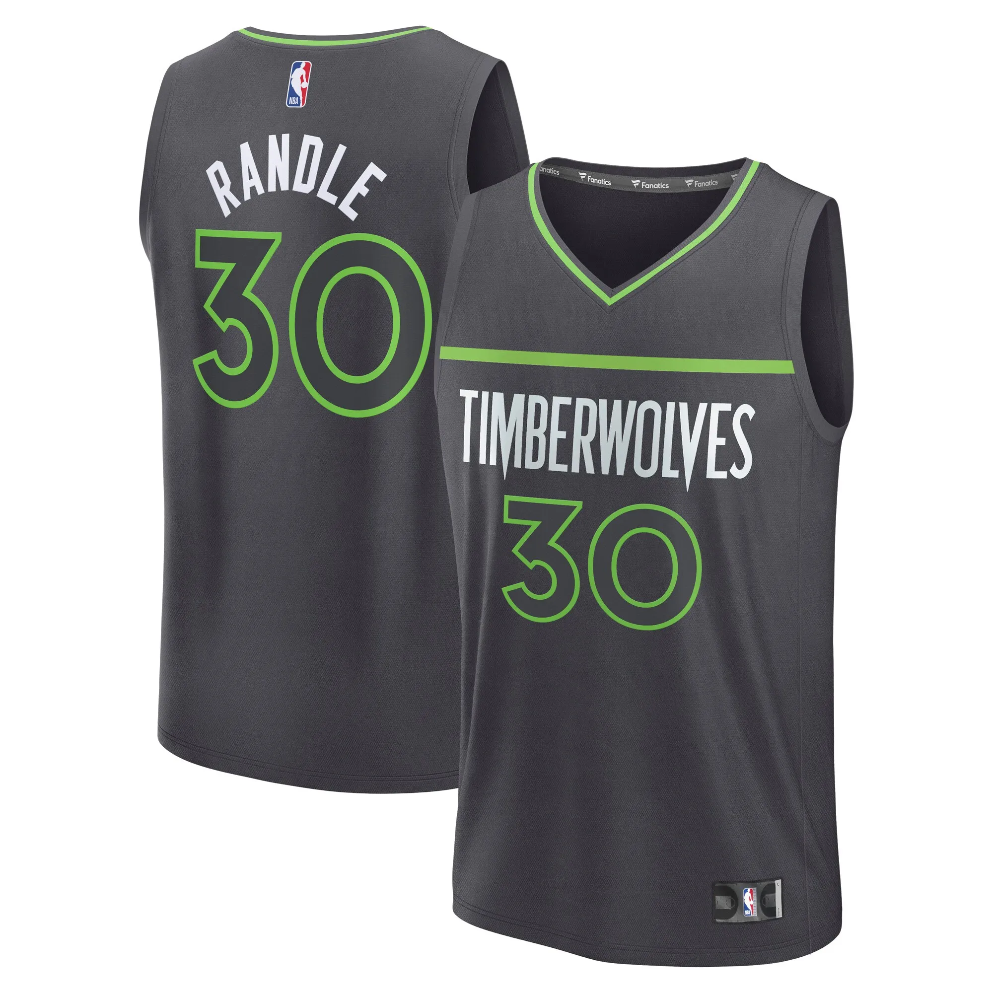 Julius Randle Minnesota Timberwolves Fanatics Fast Break Replica Player Jersey - Statement Edition - Charcoal