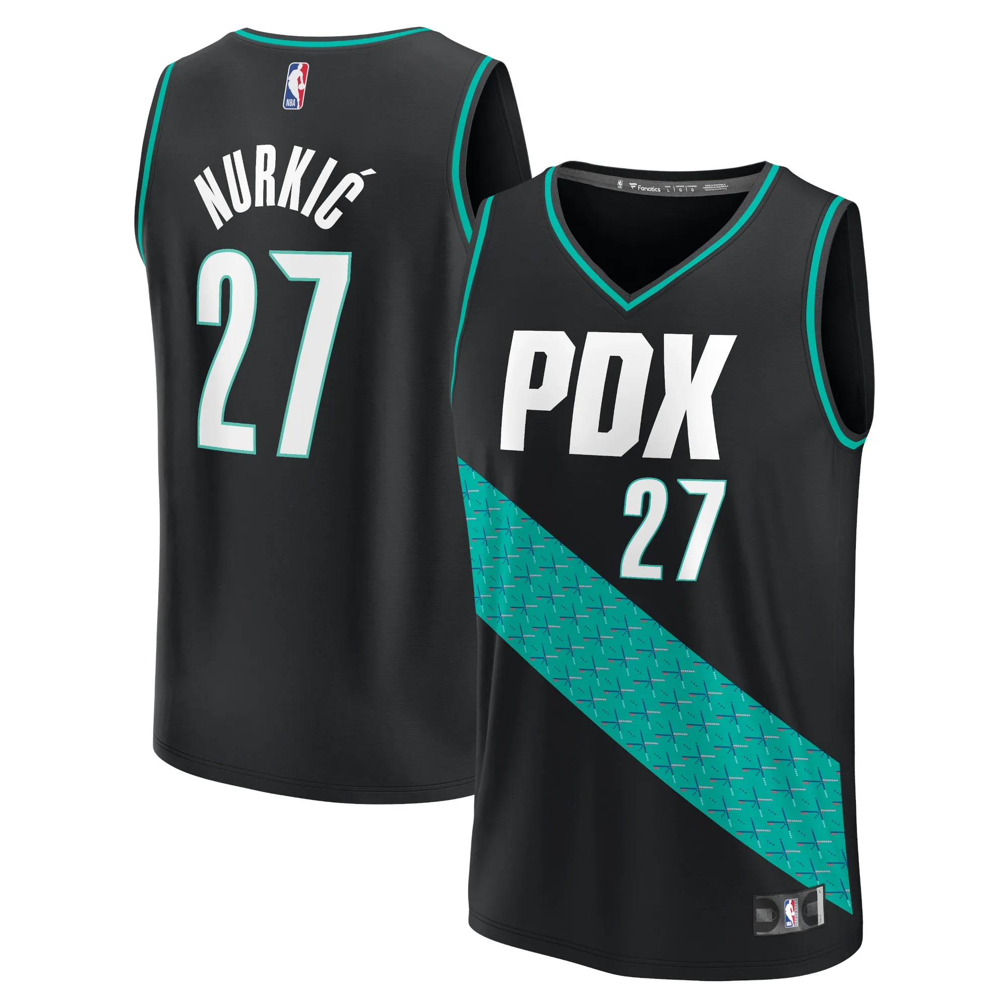 Jusuf Nurkic Portland Trail Blazers Fanatics Fastbreak Jersey - City Edition - Black