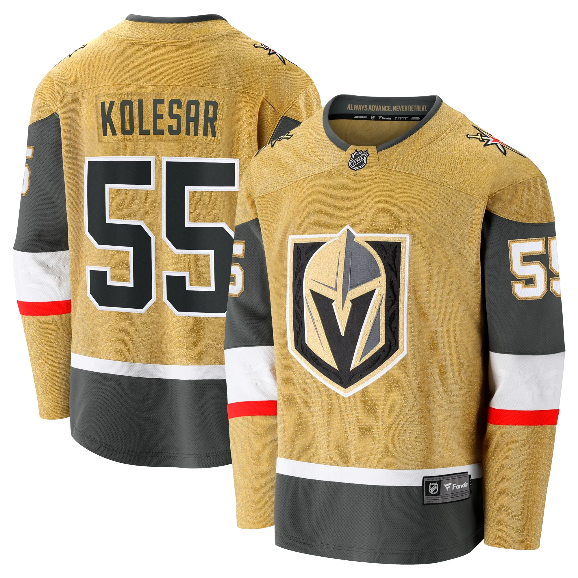 Keegan Kolesar Vegas Golden Knights Fanatics Home Breakaway Jersey - Gold