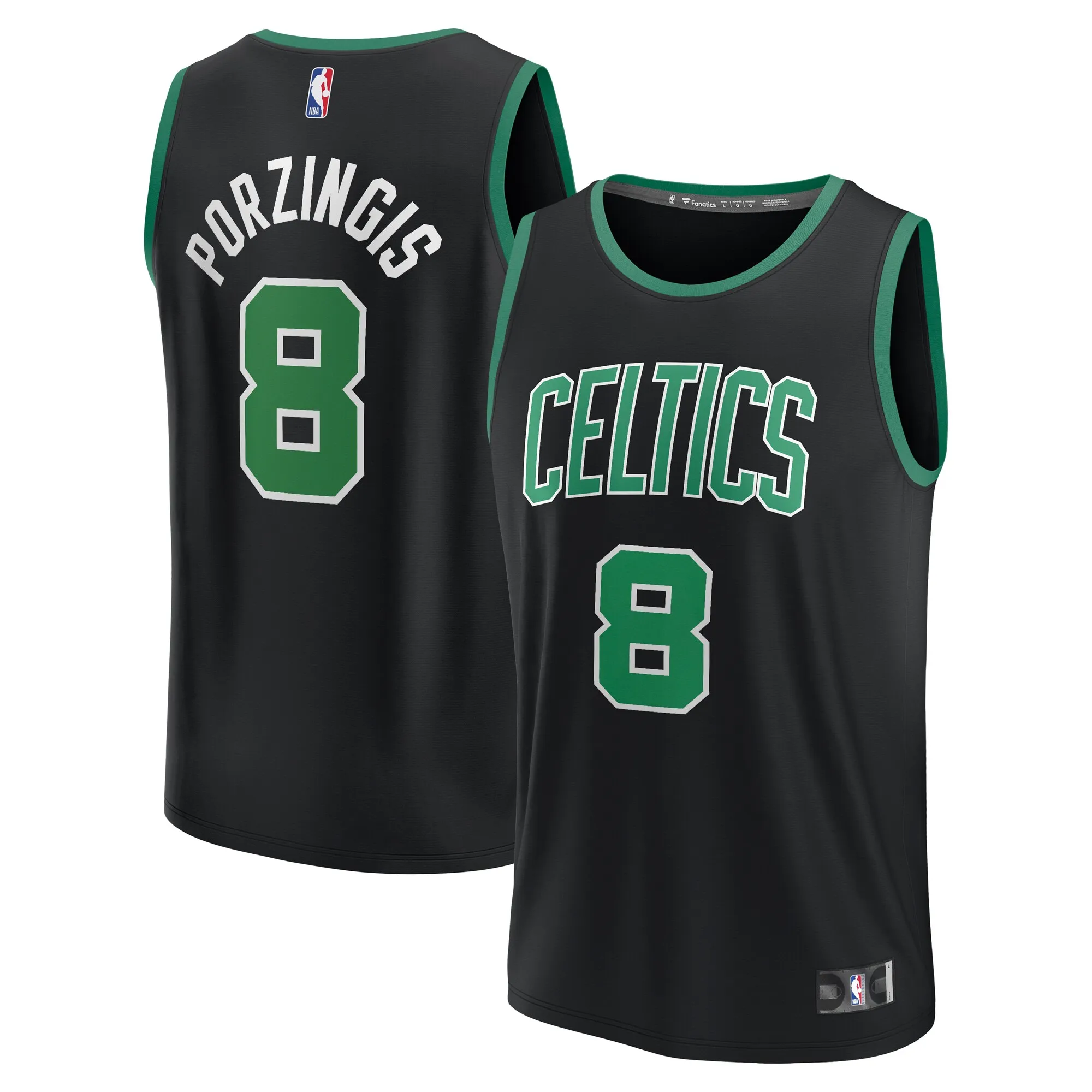 Kristaps Porzingis Boston Celtics Fanatics Fast Break Player Jersey - Statement Edition - Black