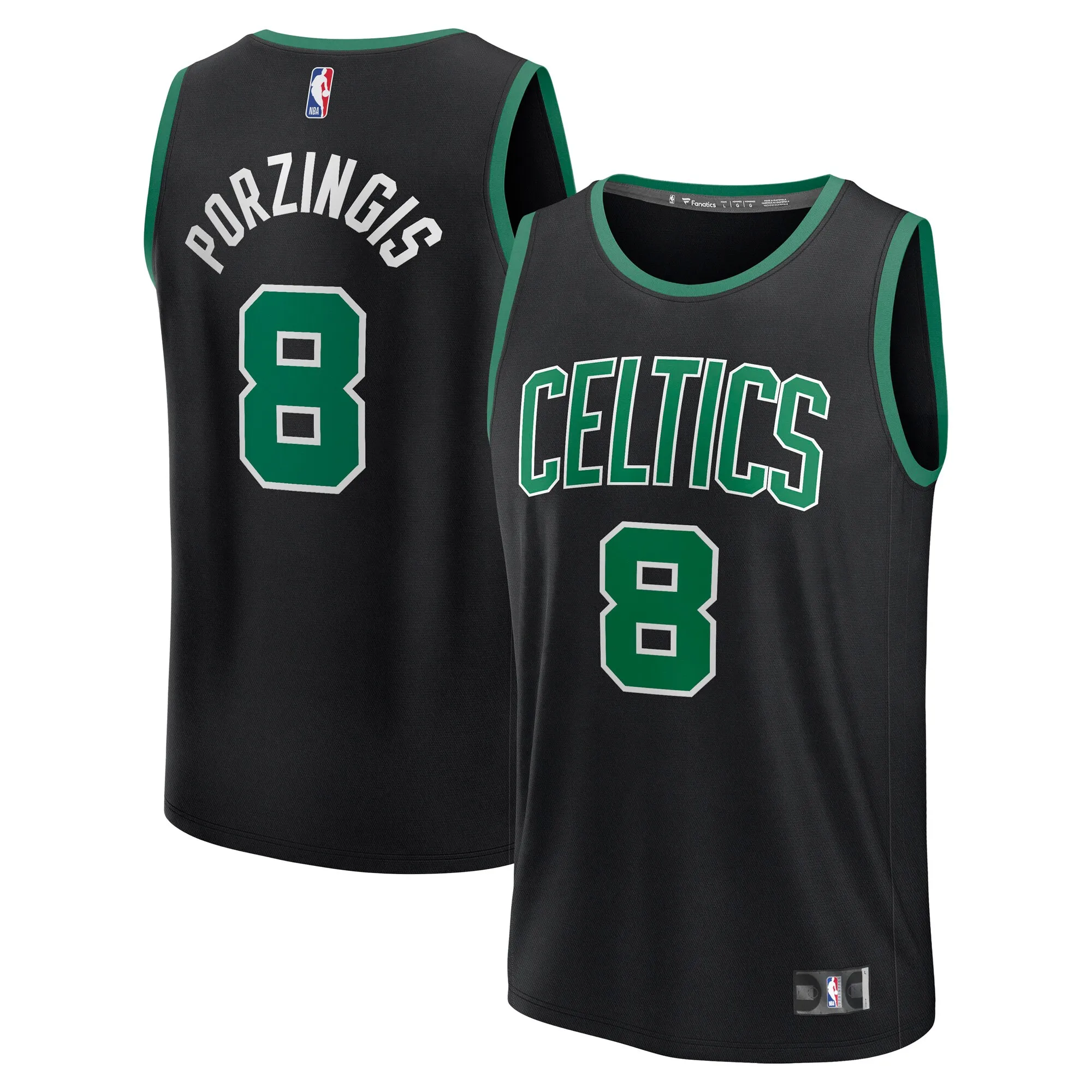 Kristaps Porzingis Boston Celtics Fanatics Fast Break Replica Player Jersey - Statement Edition - Black