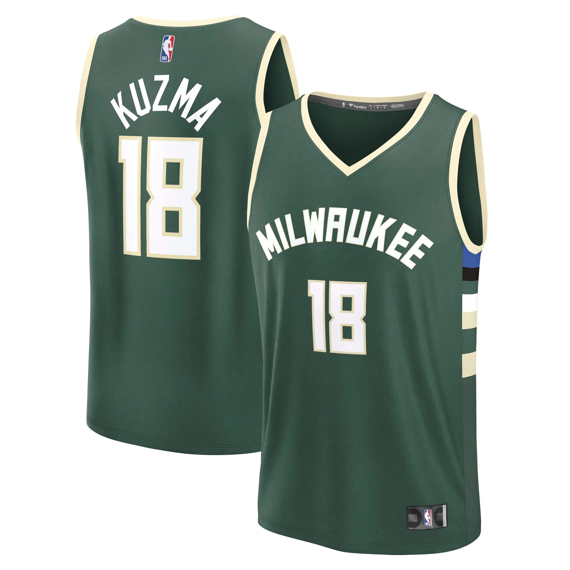 Kyle Kuzma Milwaukee Bucks Fanatics Fast Break Replica Player Jersey - Icon Edition - Hunter Green