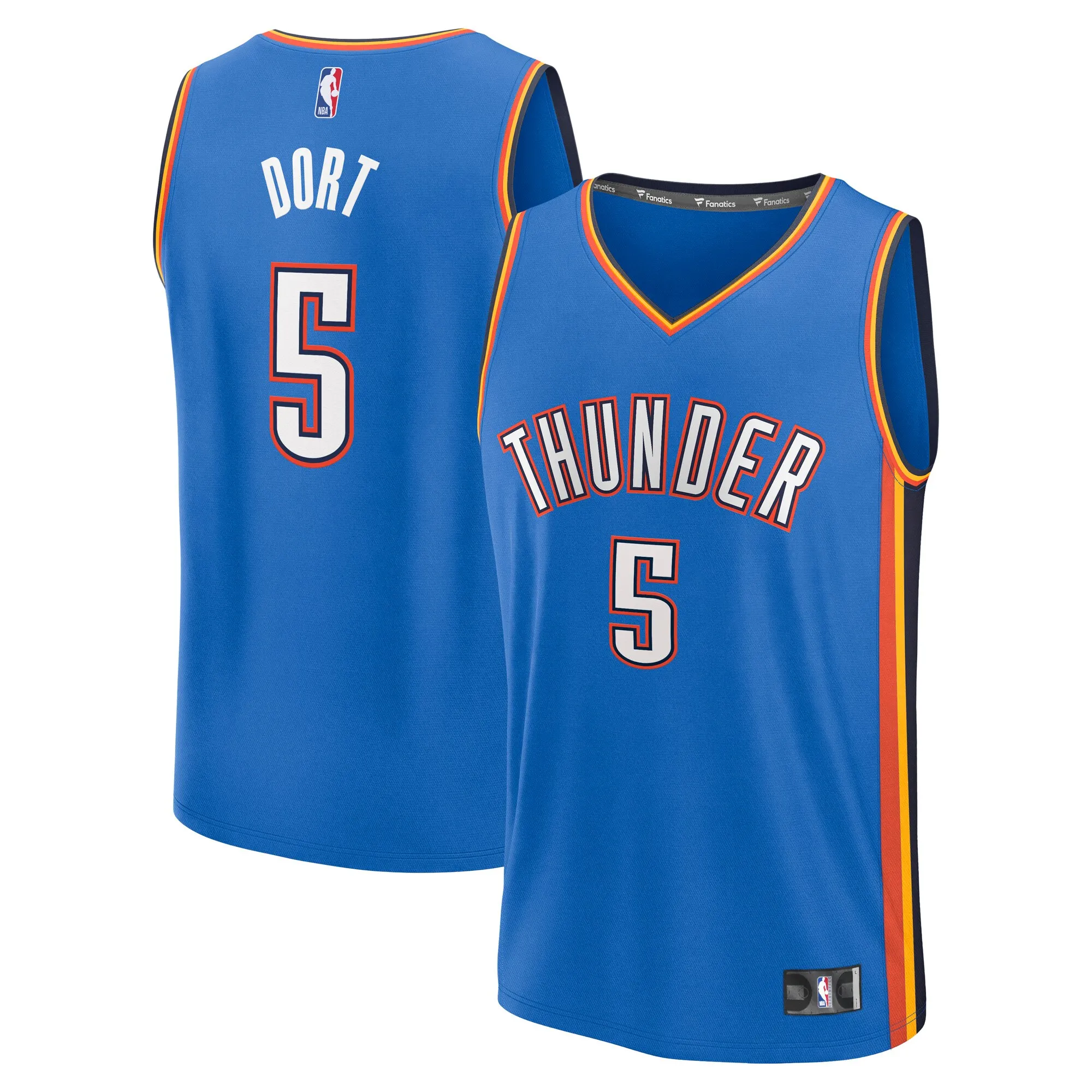 Luguentz Dort Oklahoma City Thunder Fanatics Fast Break Replica Player Jersey - Icon Edition - Blue