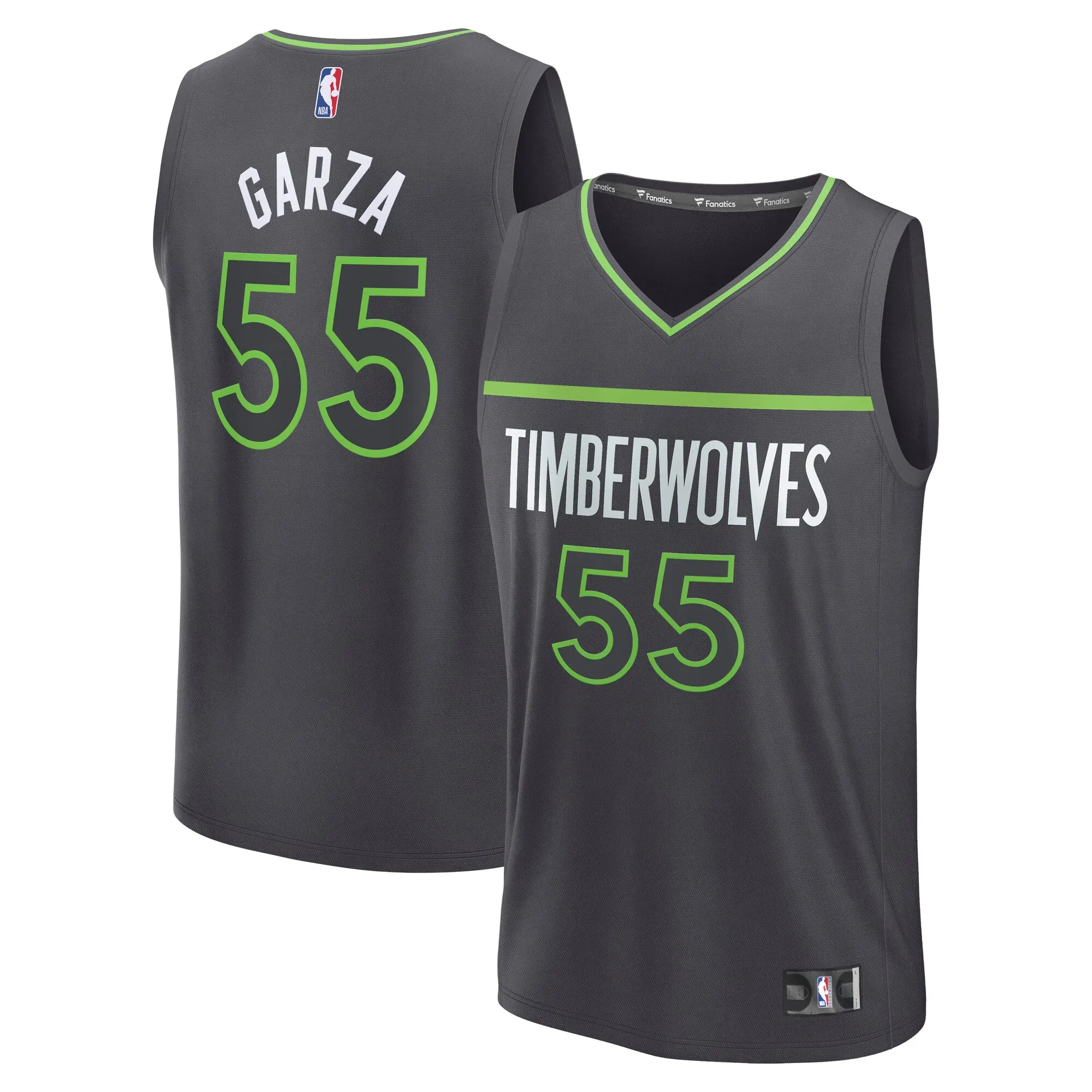 Luka Garza Minnesota Timberwolves Fanatics Fast Break Replica Player Jersey - Statement Edition - Charcoal