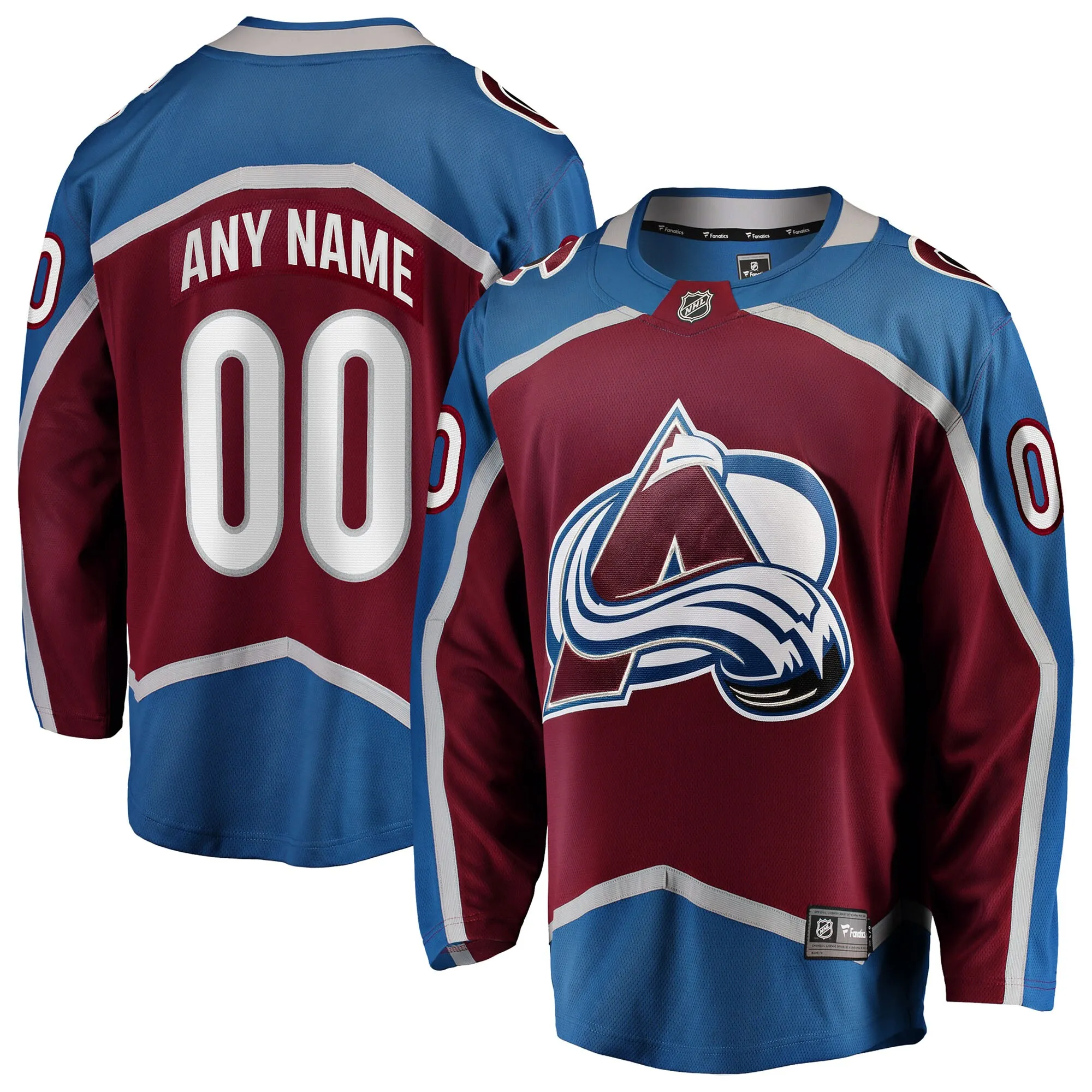Colorado Avalanche Fanatics Home Breakaway Custom Jersey - Maroon