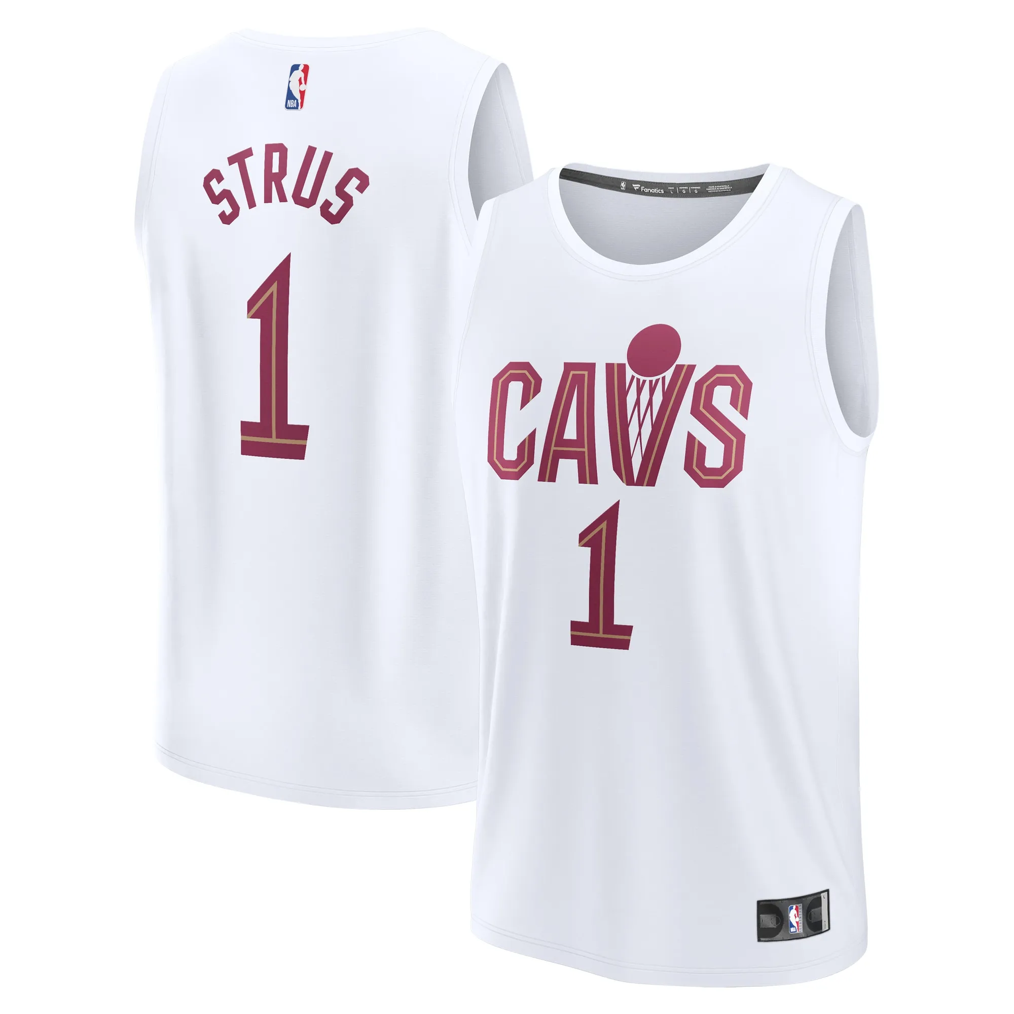 Max Strus Cleveland Cavaliers Fanatics Fast Break Replica Player Jersey - Association Edition - White