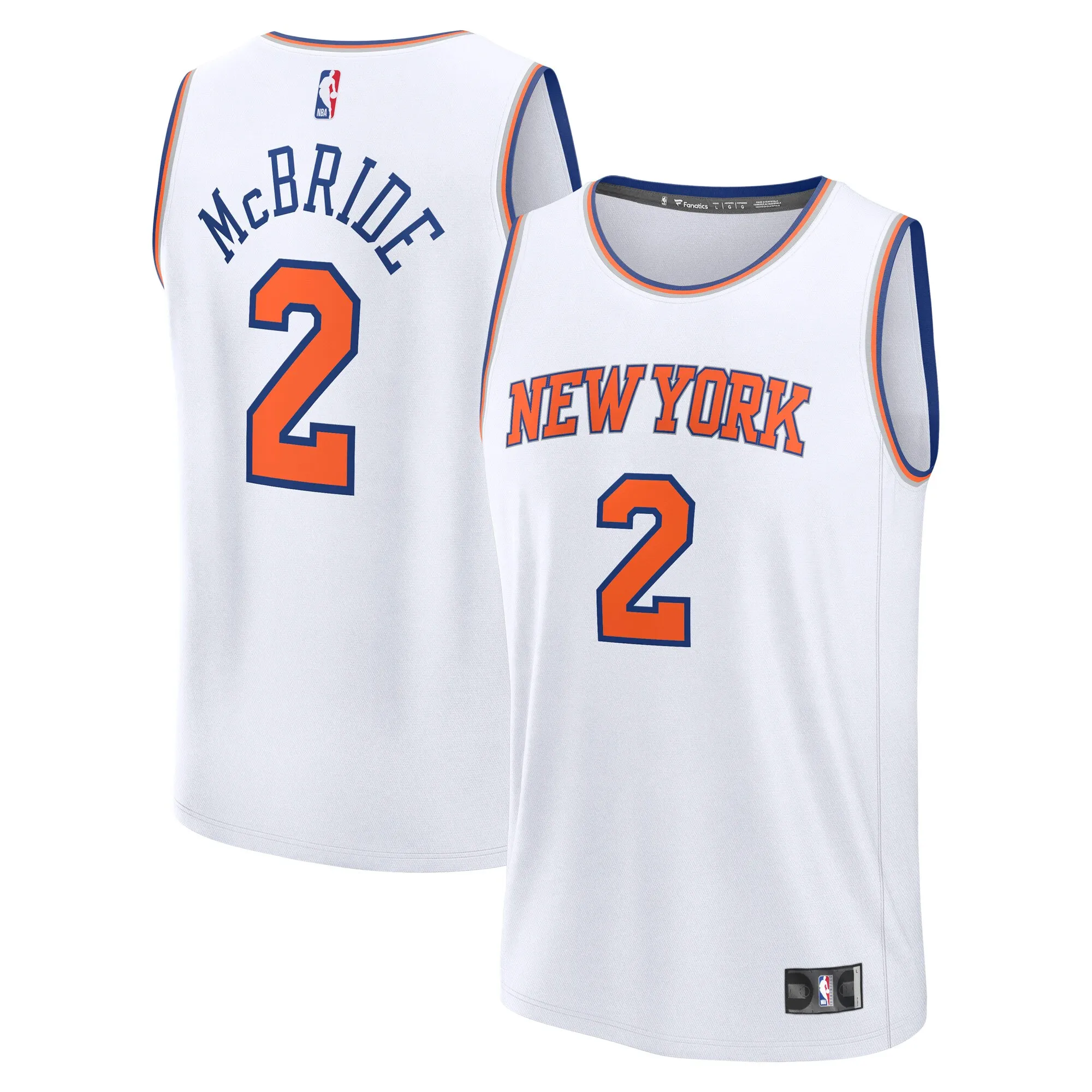 Miles McBride New York Knicks Fanatics Fast Break Replica Player Jersey - Association Edition - White