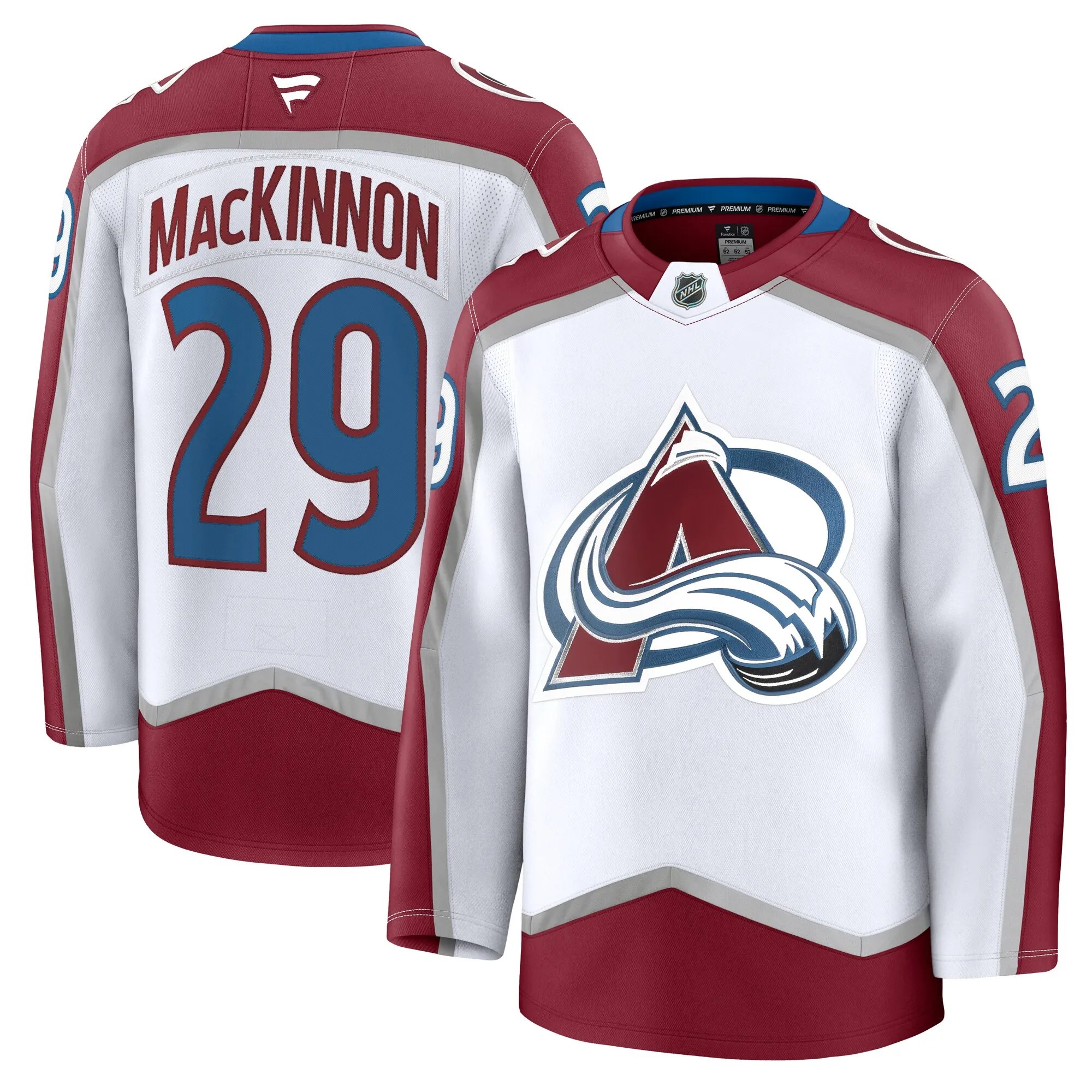 Nathan MacKinnon Colorado Avalanche Fanatics Away Premium Jersey - White