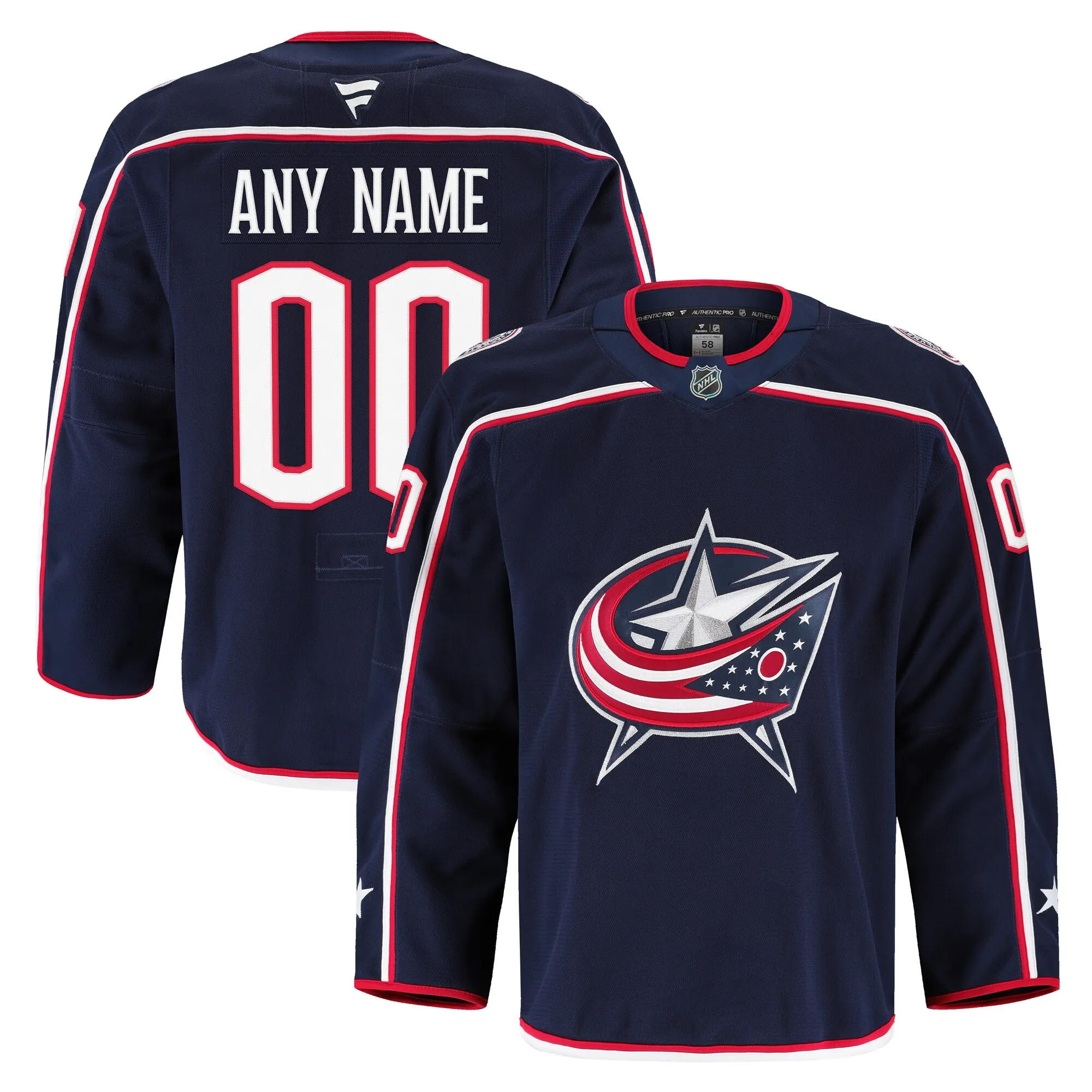 Columbus Blue Jackets Fanatics Home Authentic Pro Custom Jersey - Navy