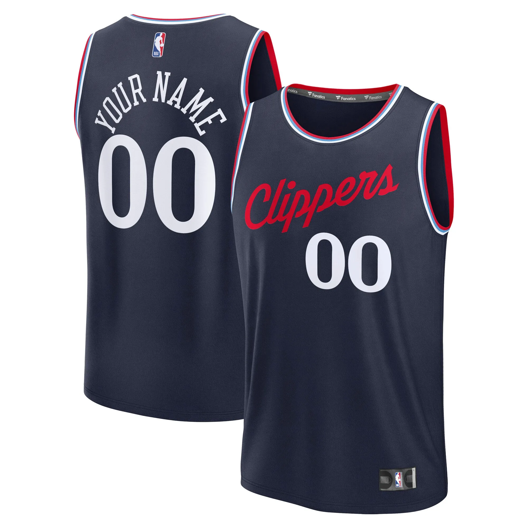 LA Clippers Fanatics Fast Break Custom Jersey - Icon Edition - Navy