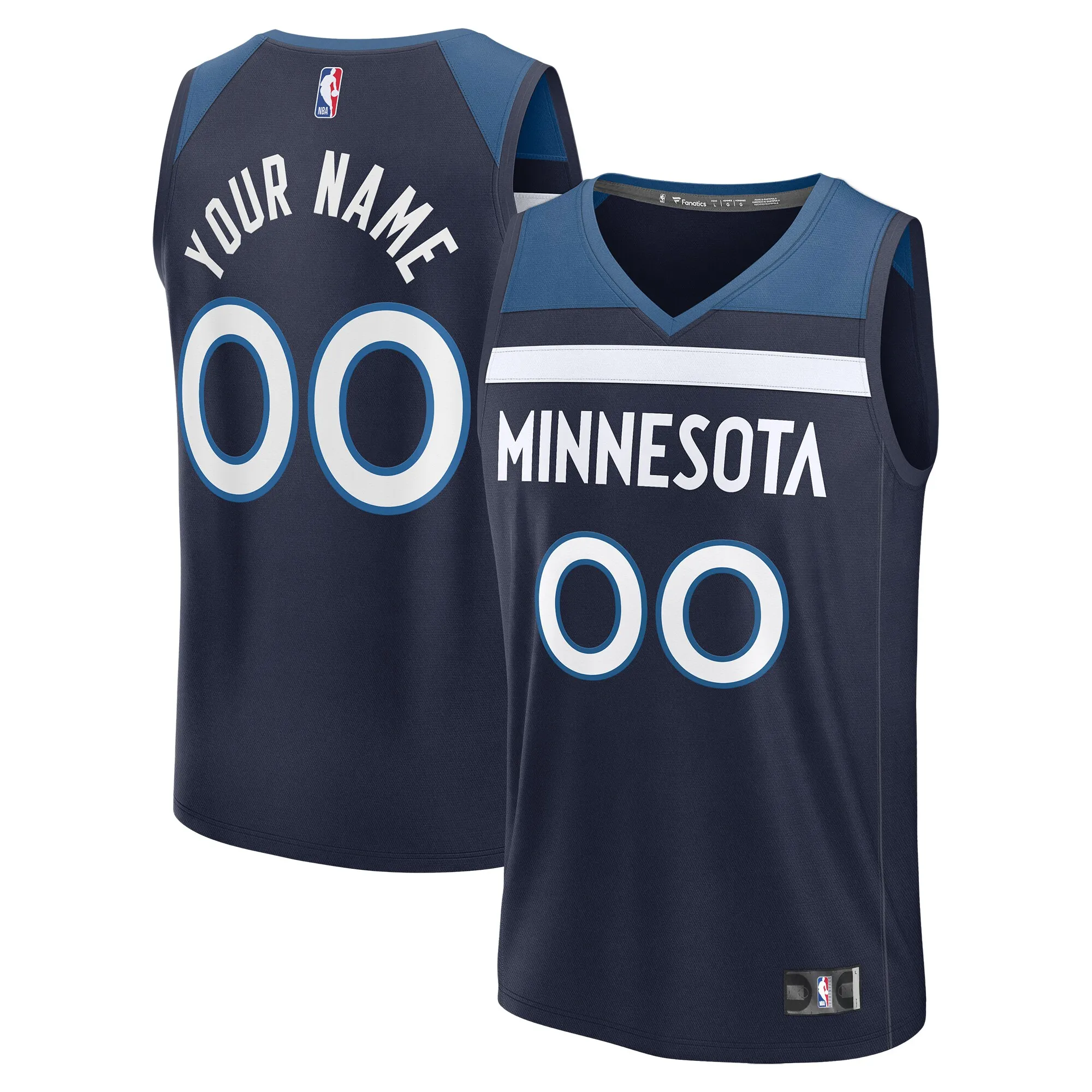 Minnesota Timberwolves Fanatics Fastbreak Custom Jersey - Icon Edition - Navy