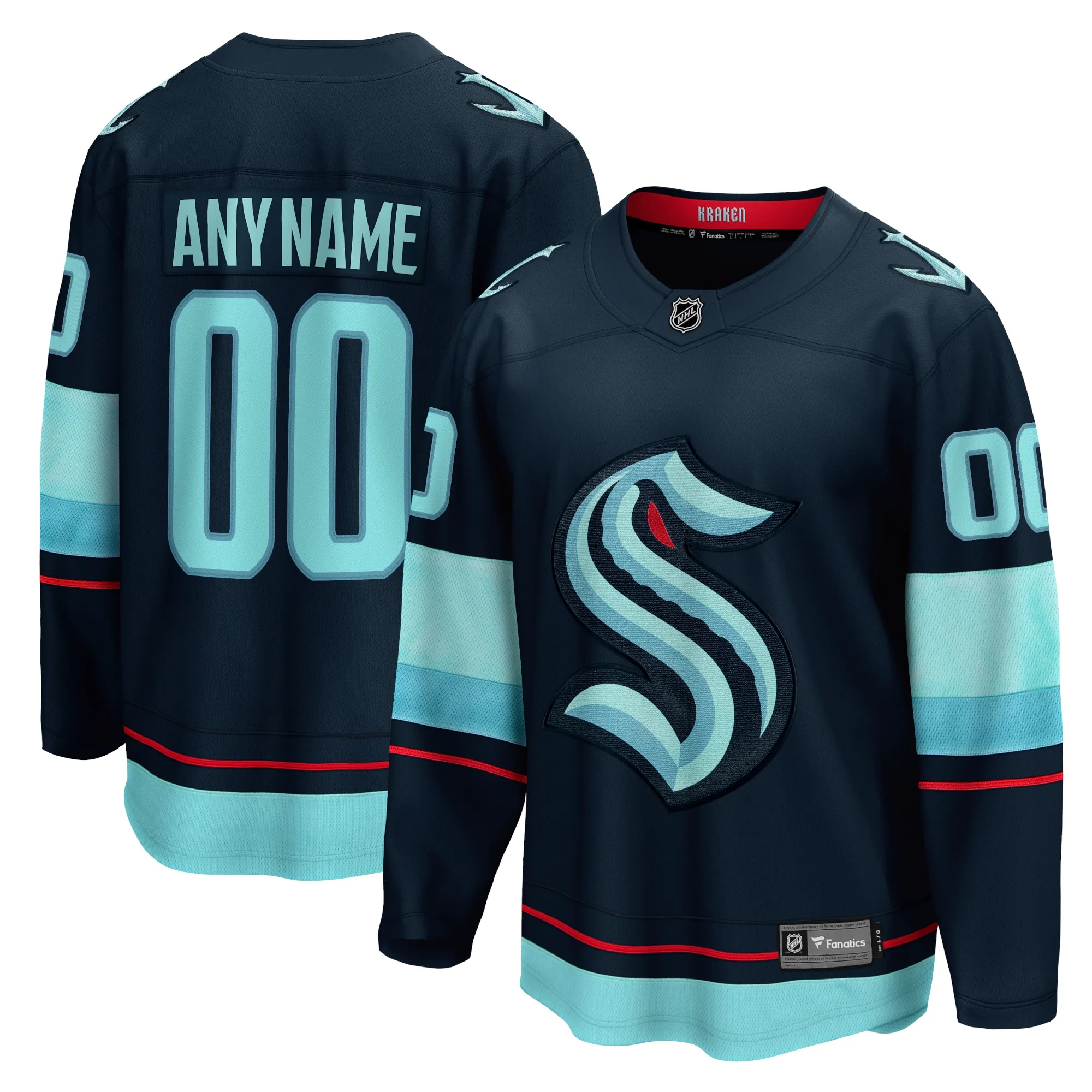Seattle Kraken Fanatics Home Breakaway Custom Jersey - Navy