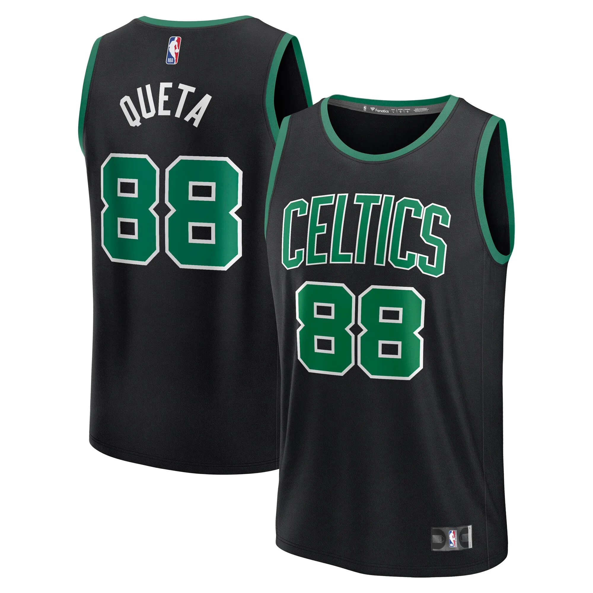 Neemias Queta Boston Celtics Fanatics Fast Break Replica Player Jersey - Statement Edition - Black