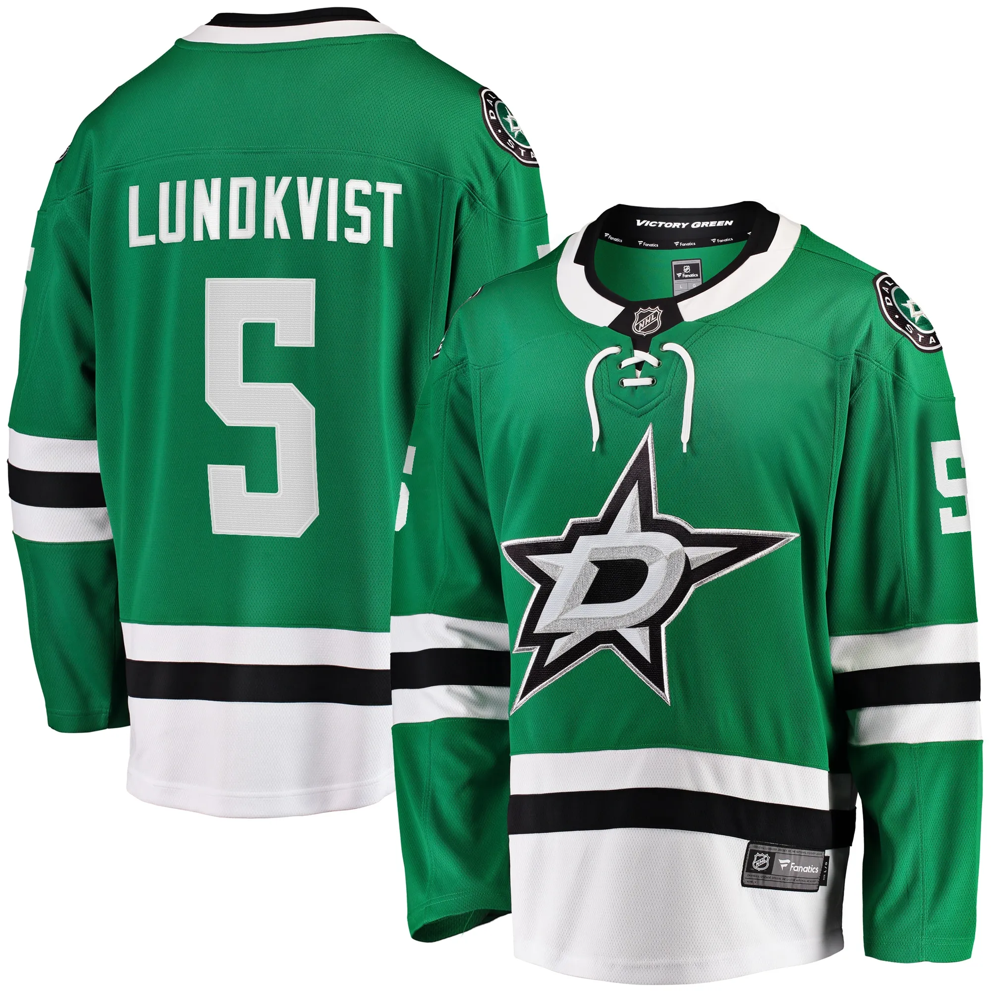 Nils Lundkvist Dallas Stars Fanatics Home Premier Breakaway Player Jersey - Kelly Green
