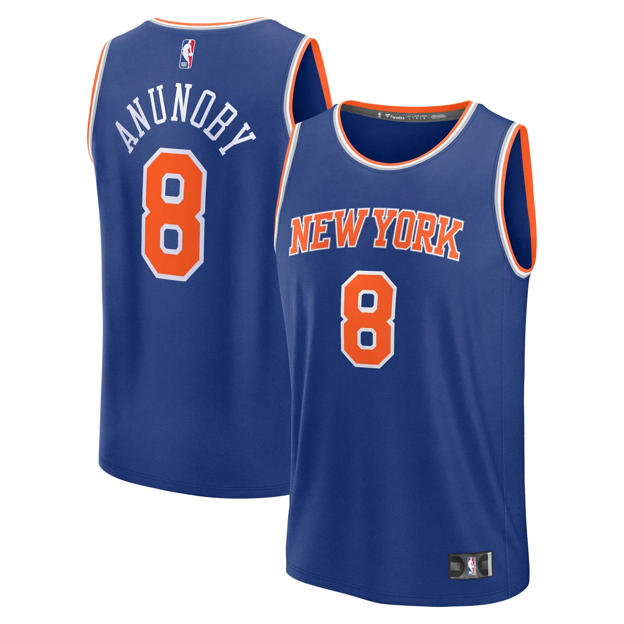 OG Anunoby New York Knicks Fanatics Fast Break Replica Player Jersey - Icon Edition - Blue