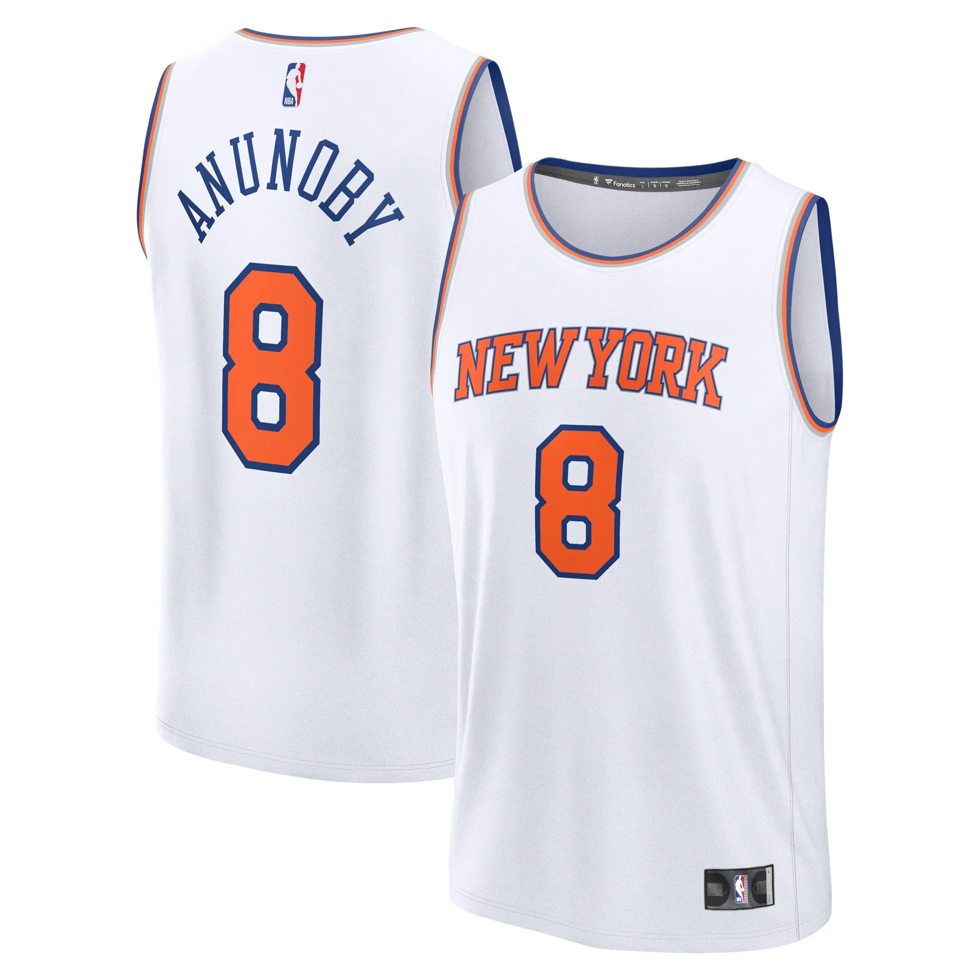 OG Anunoby New York Knicks Fanatics Fast Break Replica Player Jersey - Association Edition - White