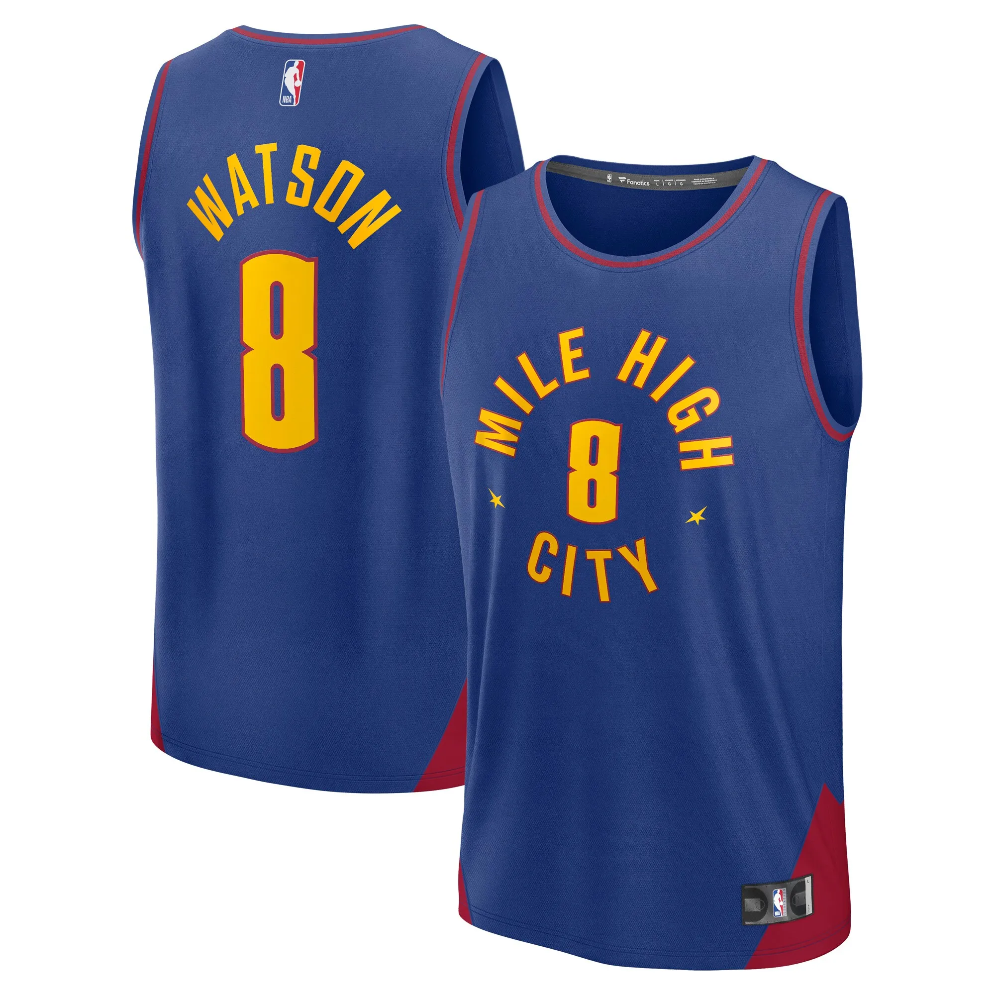 Peyton Watson Denver Nuggets Fanatics Fast Break Replica Player Jersey - Statement Edition - Blue