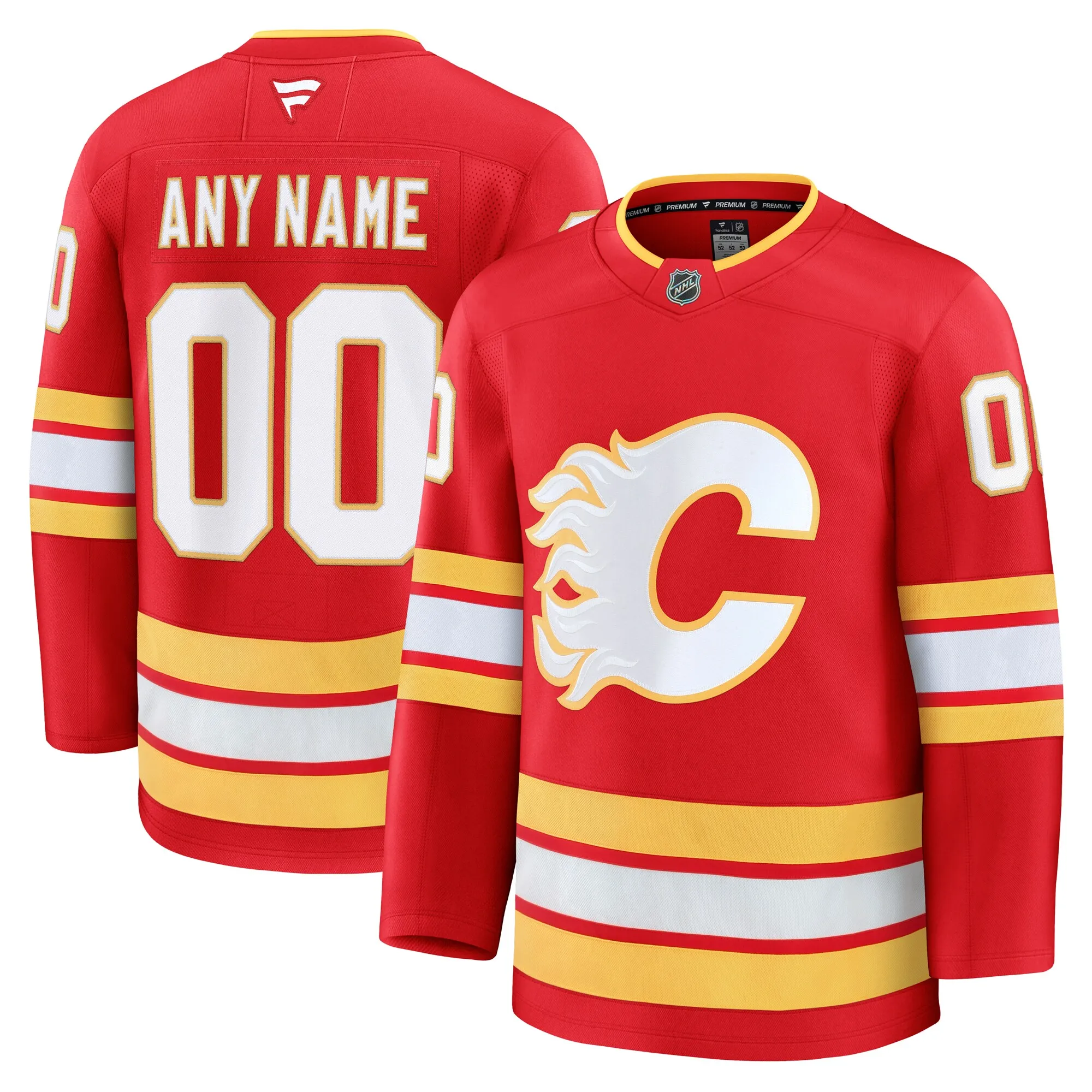 Calgary Flames Fanatics Home Premium Custom Jersey - Red
