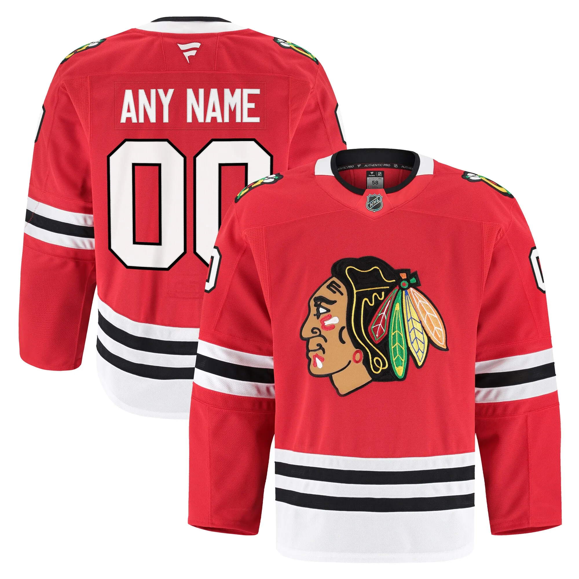 Chicago Blackhawks Fanatics Home Authentic Pro Custom Jersey - Red