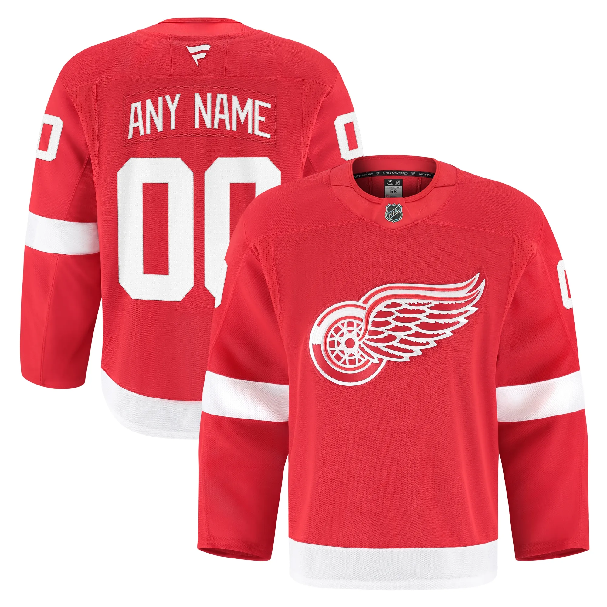 Detroit Red Wings Fanatics Home Authentic Pro Custom Jersey - Red
