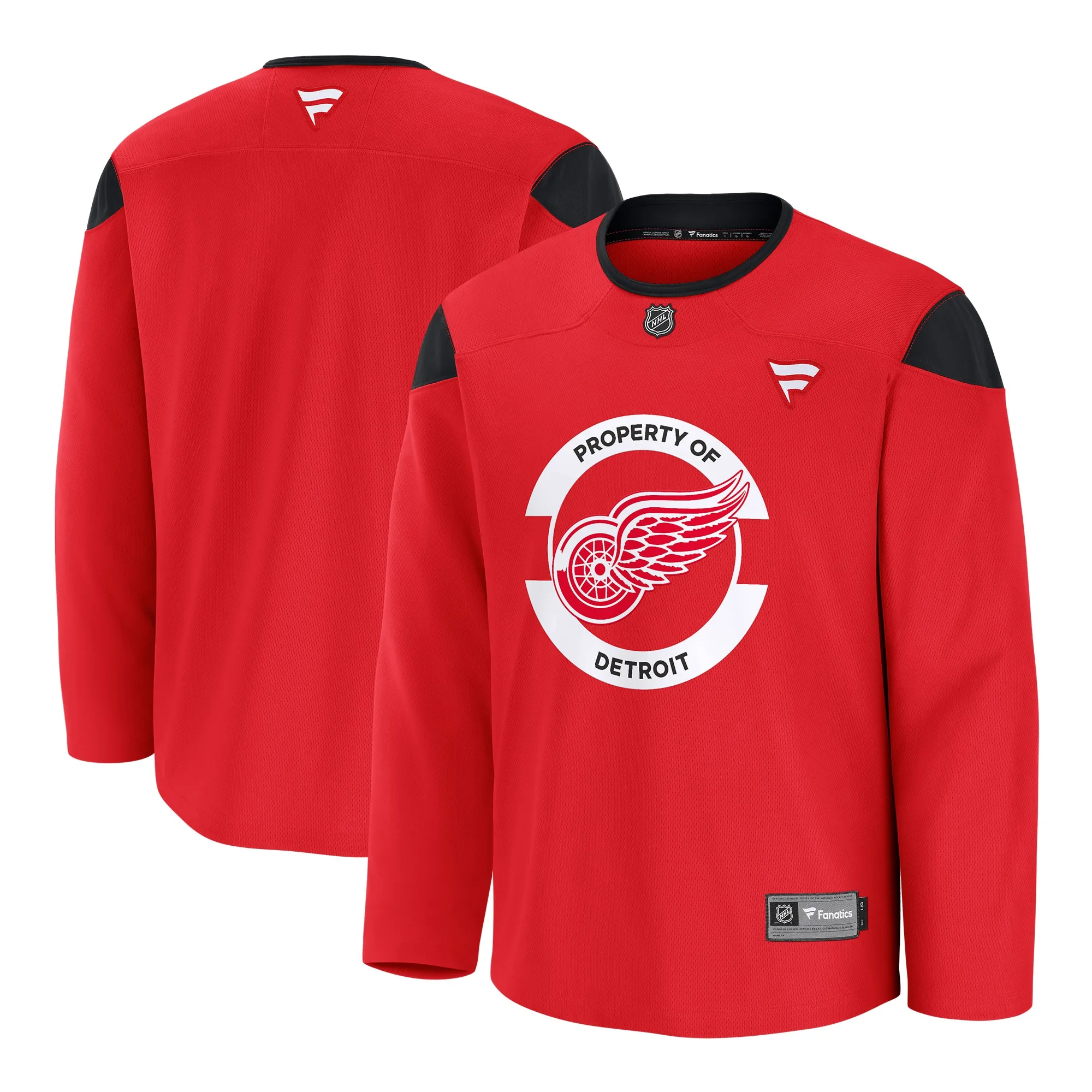 Detroit Red Wings Fanatics Home Practice Jersey - Red