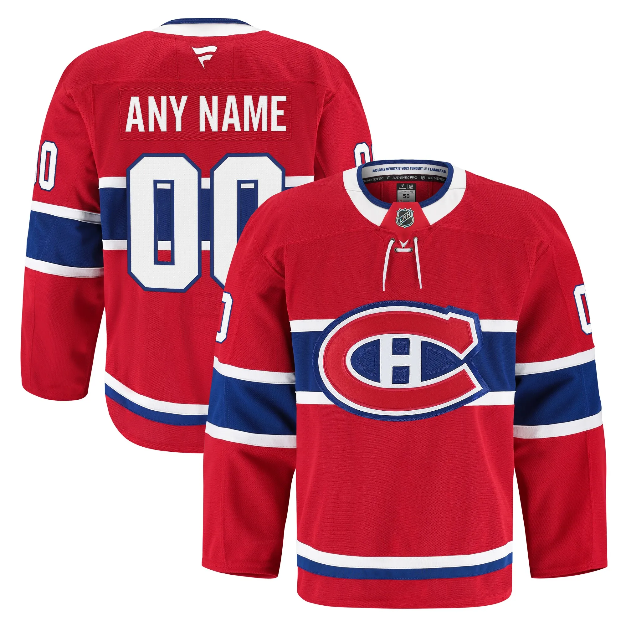 Montreal Canadiens Fanatics Home Authentic Pro Custom Jersey - Red