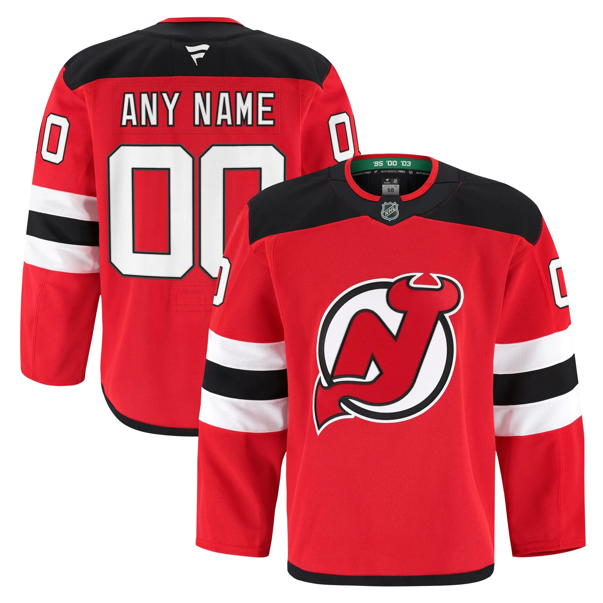 New Jersey Devils Fanatics Home Authentic Pro Custom Jersey - Red