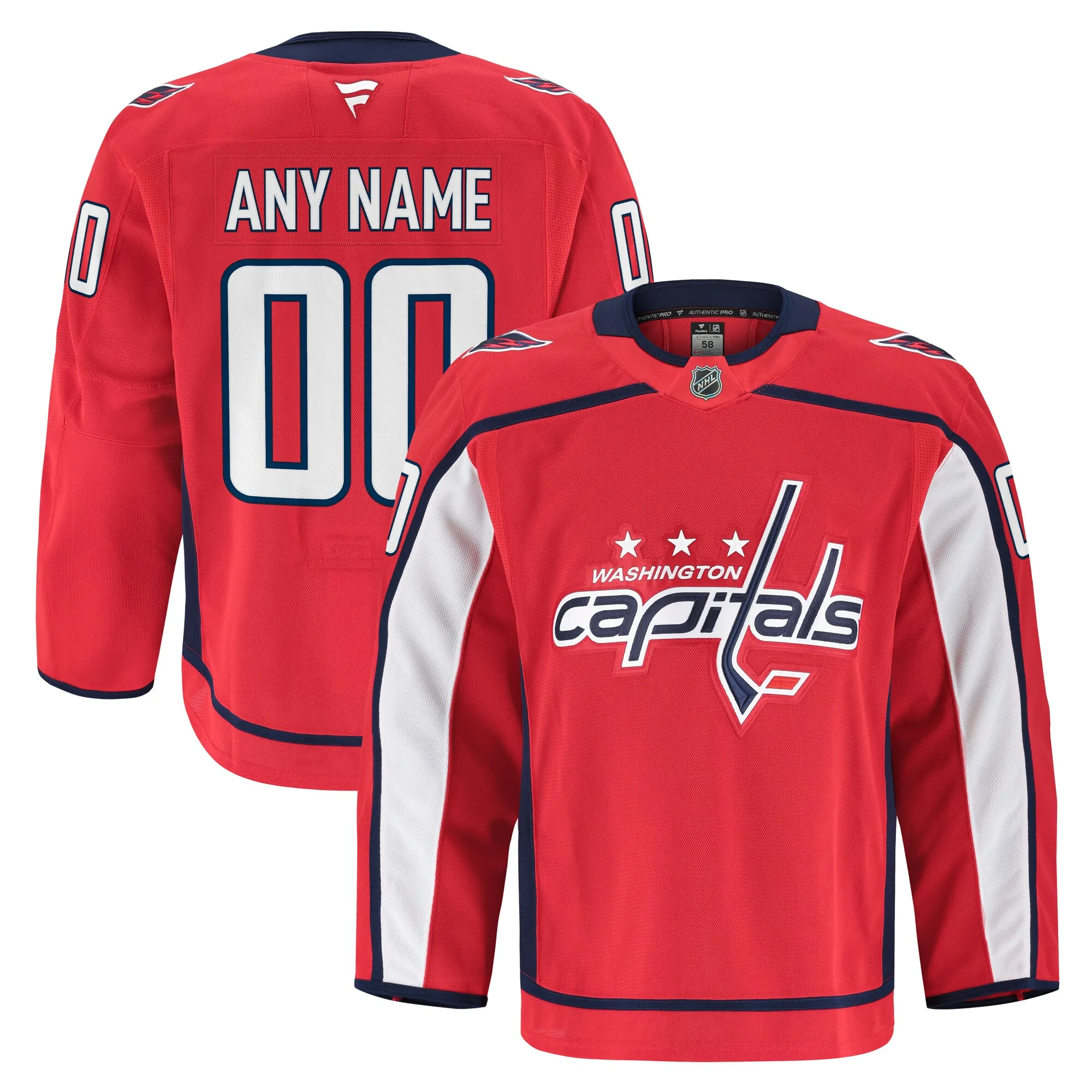 Washington Capitals Fanatics Home Authentic Pro Custom Jersey - Red