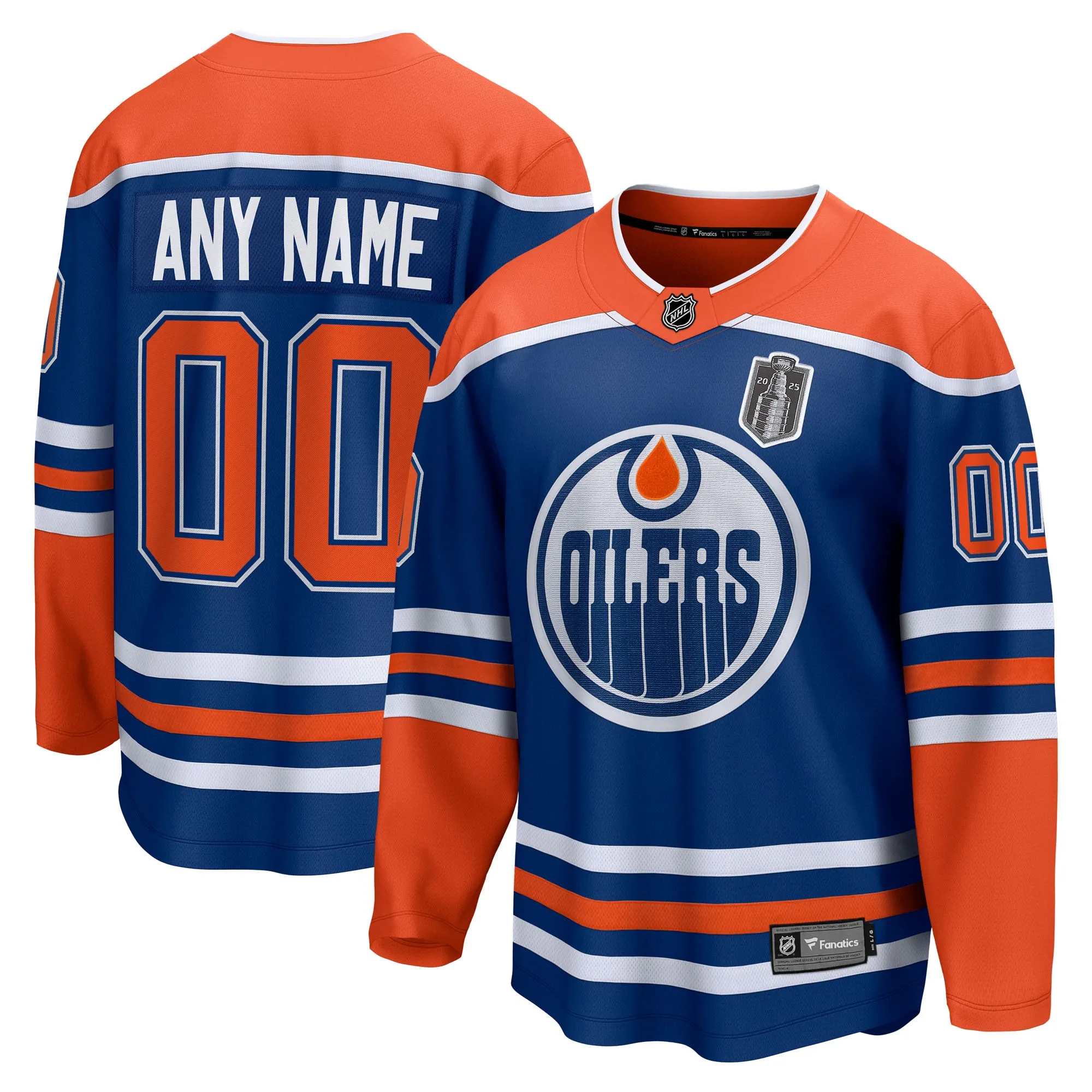 Edmonton Oilers Fanatics 2025 Stanley Cup Final Home Breakaway Custom Jersey - Royal