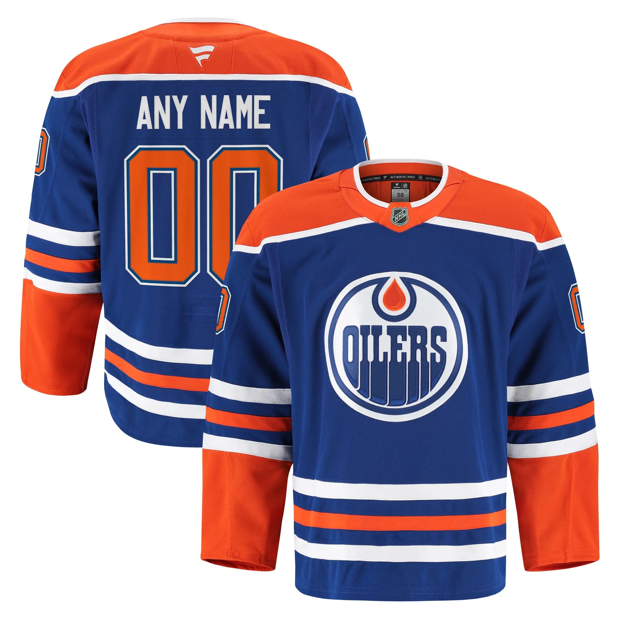 Edmonton Oilers Fanatics Home Authentic Pro Custom Jersey - Royal