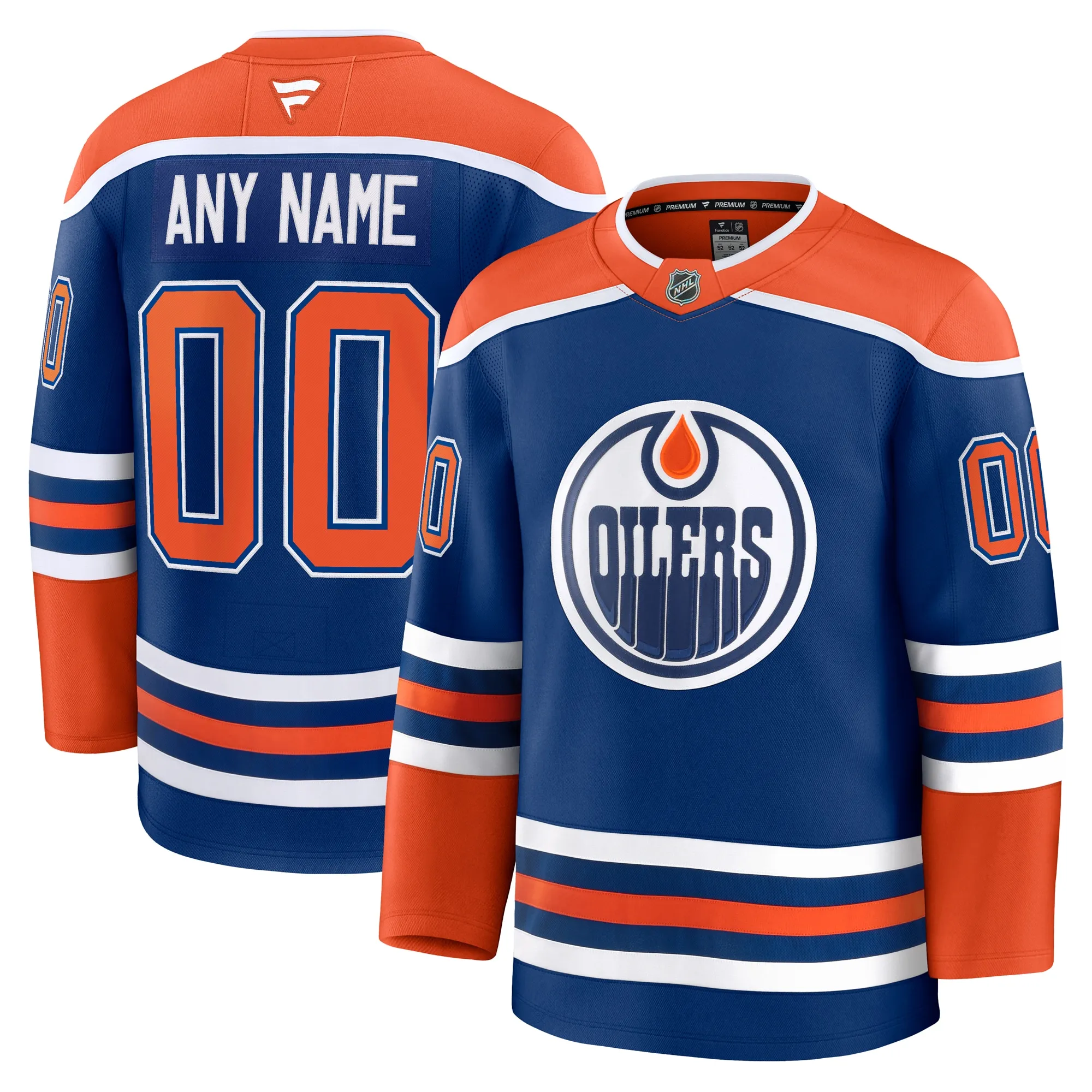 Edmonton Oilers Fanatics Home Premium Custom Jersey - Royal