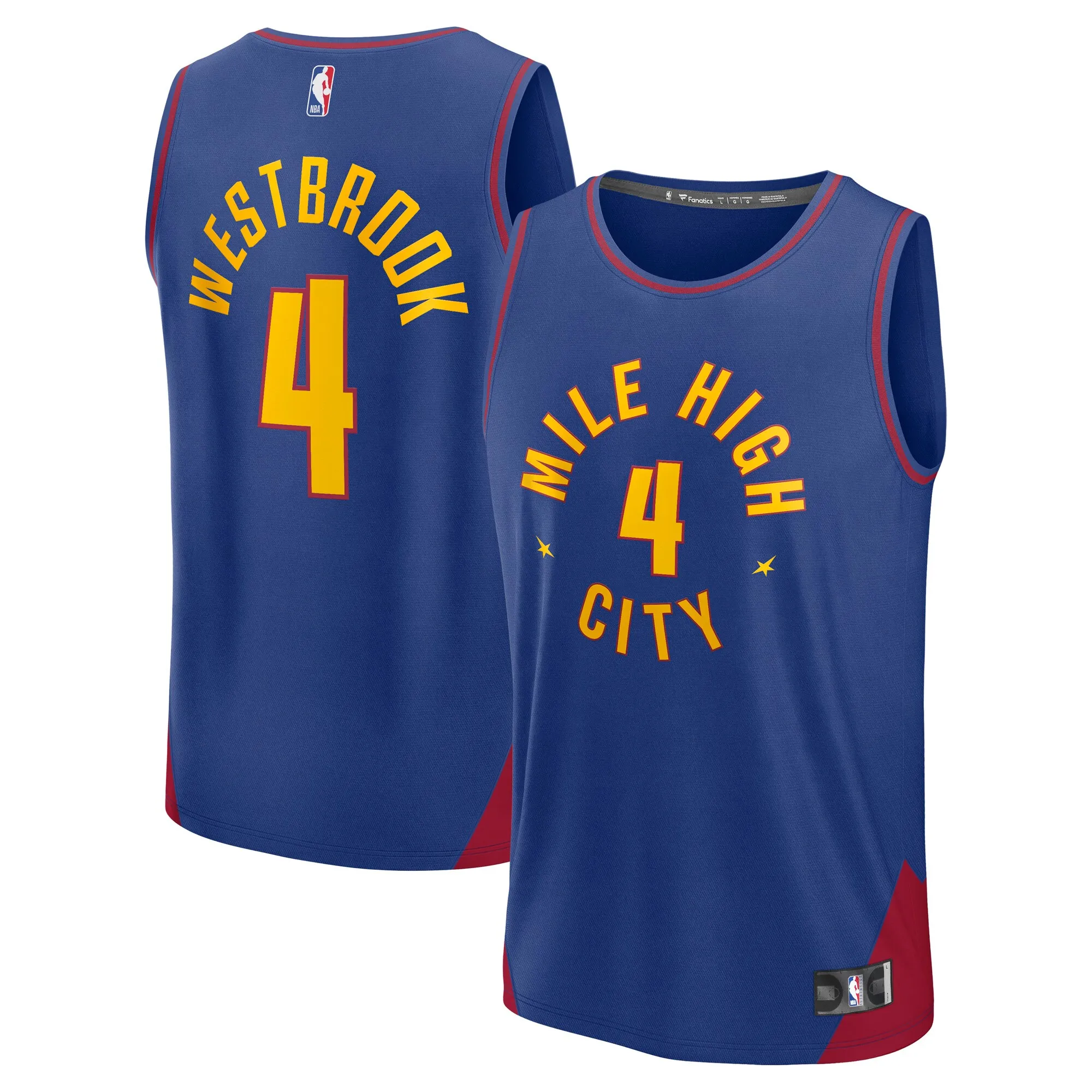 Russell Westbrook Denver Nuggets Fanatics Fast Break Replica Player Jersey - Statement Edition - Blue