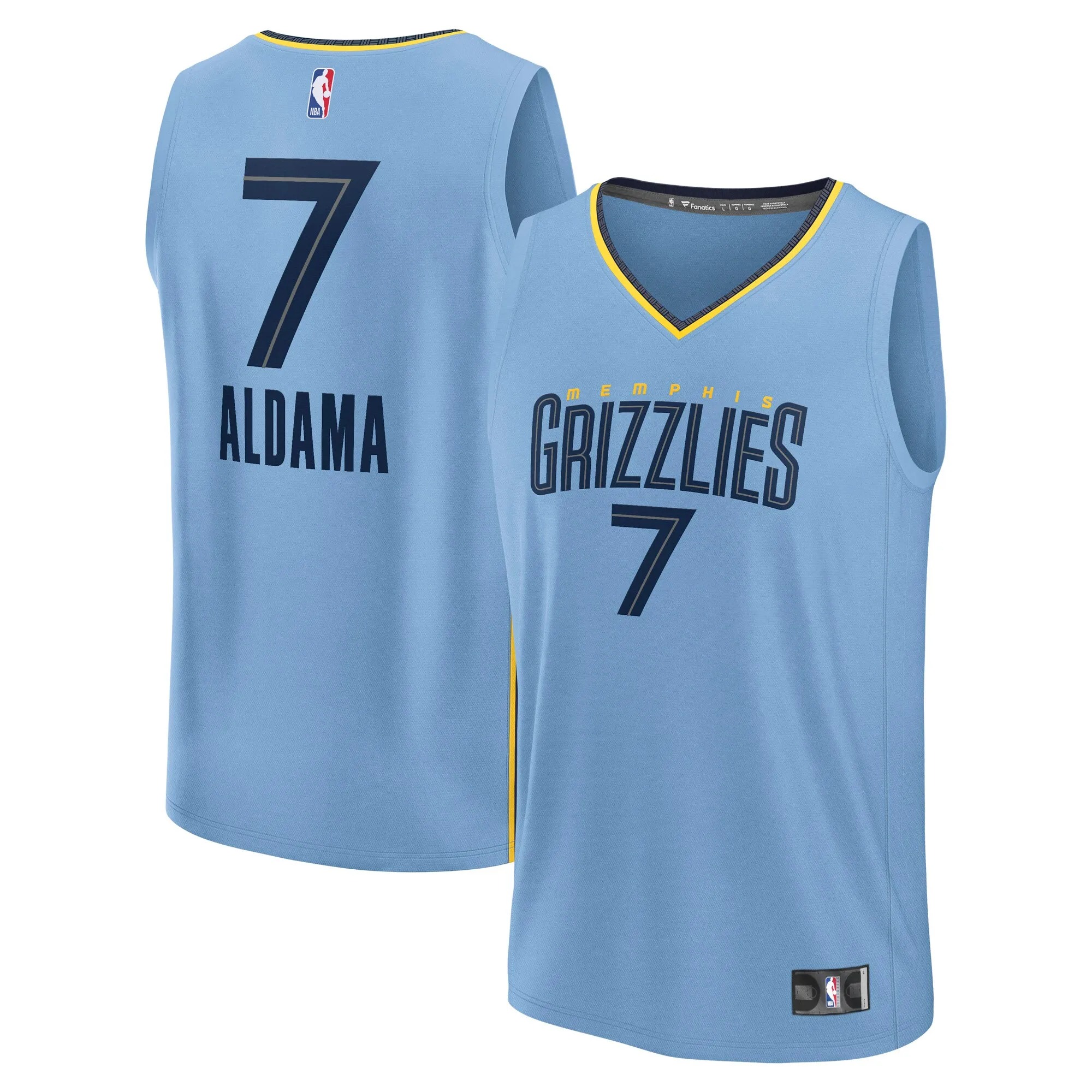 Santi Aldama Memphis Grizzlies Fanatics Fast Break Replica Player Jersey - Statement Edition - Light Blue