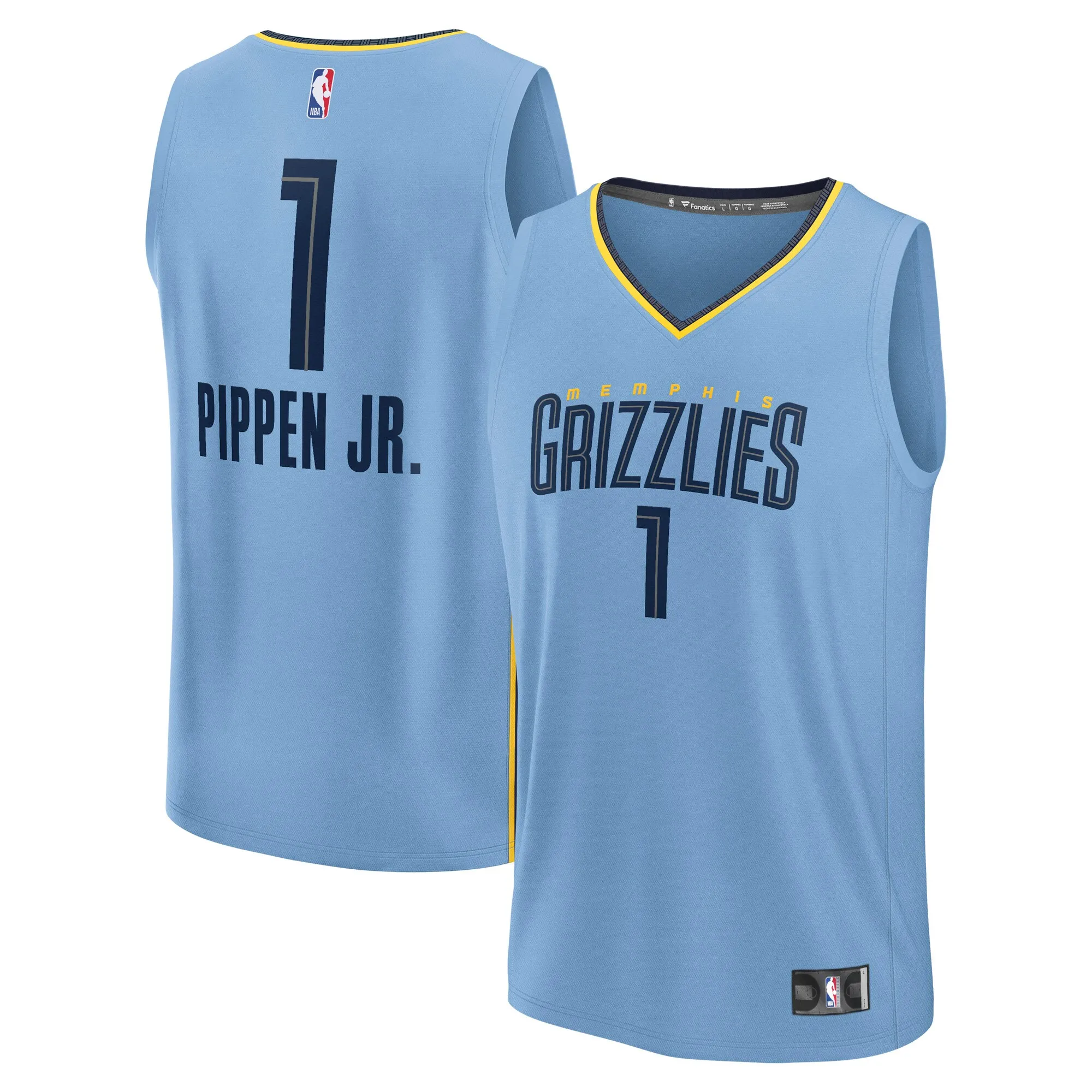 Scotty Pippen Jr. Memphis Grizzlies Fanatics Fast Break Replica Player Jersey - Statement Edition - Light Blue