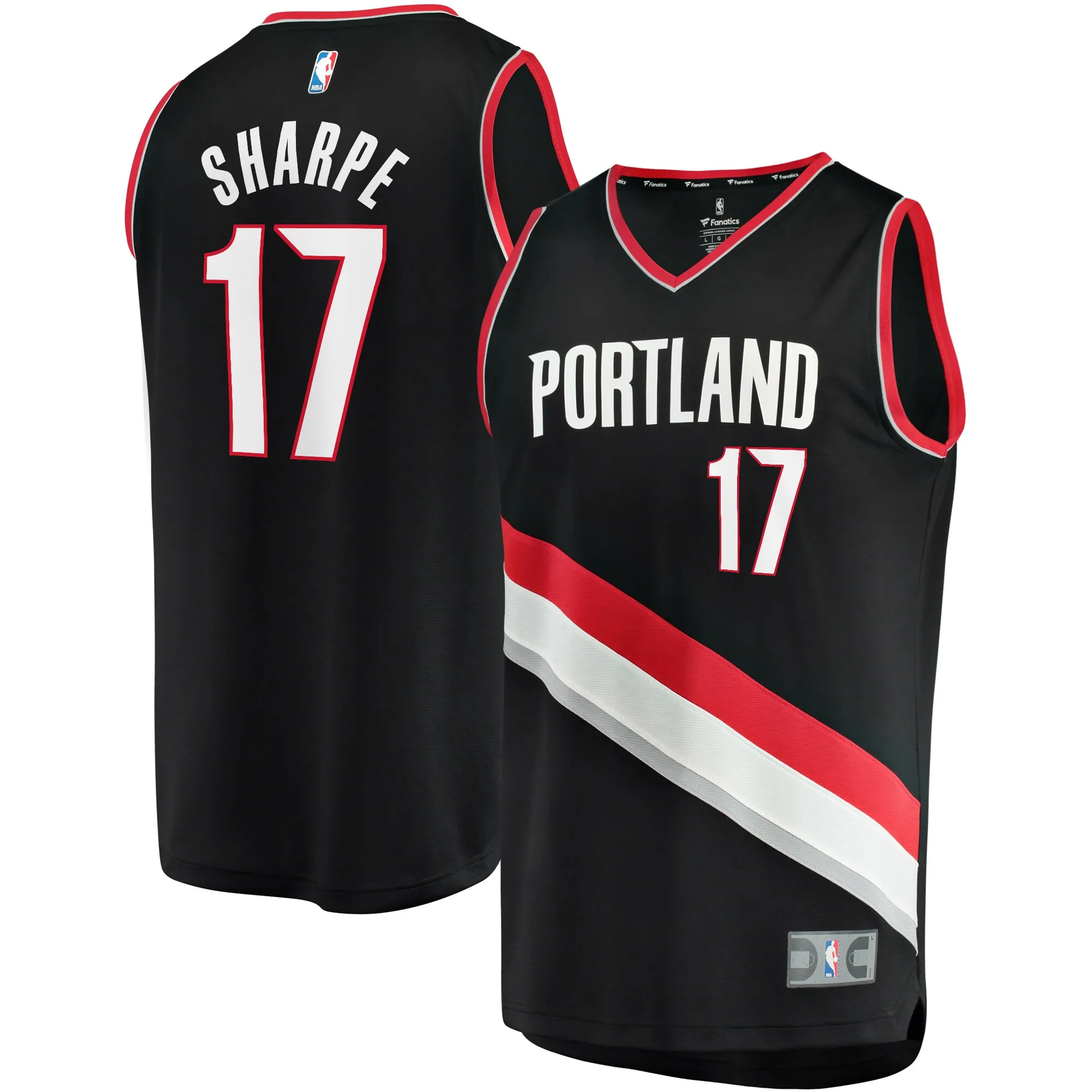 Shaedon Sharpe Portland Trail Blazers Fanatics Fast Break Replica Player Jersey - Icon Edition - Black