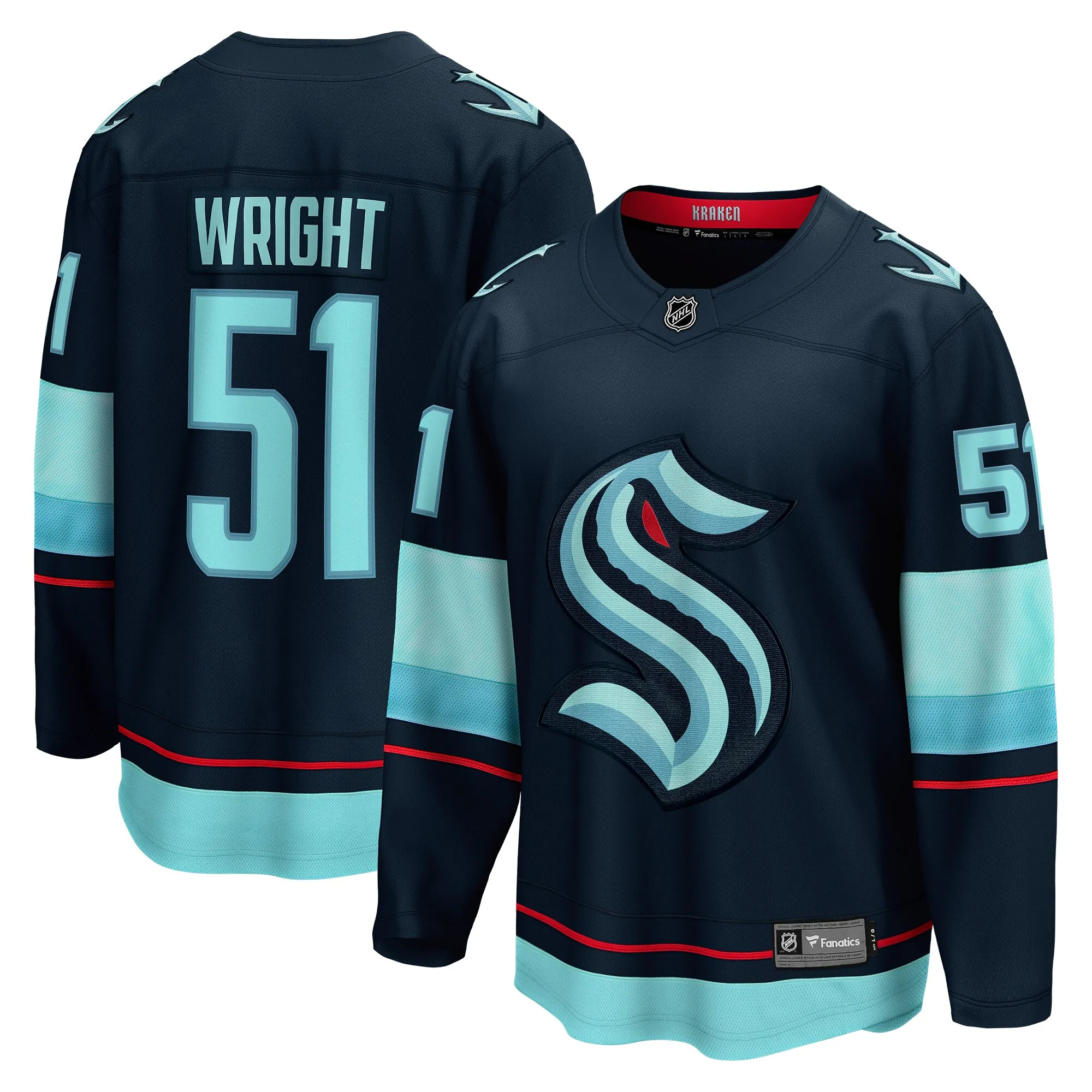 Shane Wright Seattle Kraken Fanatics Men's Home Breakaway Player Jersey - Deep Sea Blue