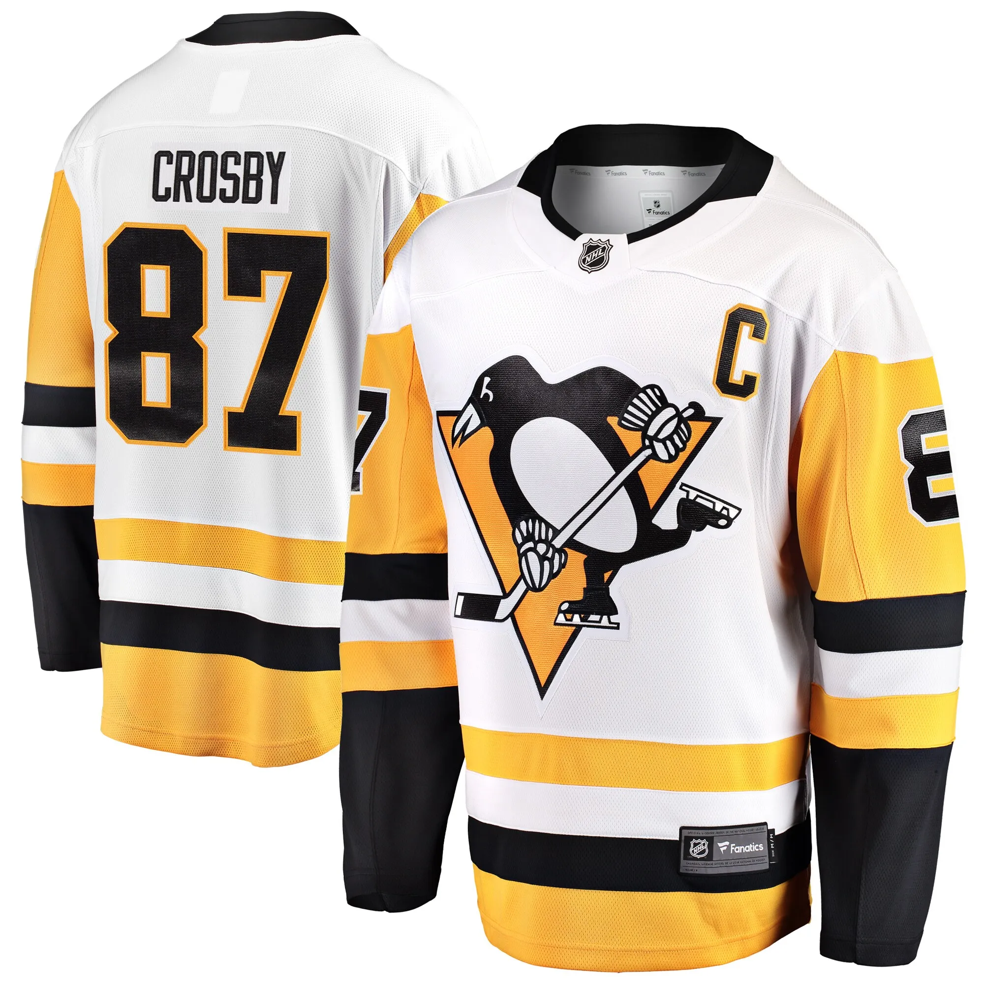 Sidney Crosby Pittsburgh Penguins Fanatics Captain Away Premier Breakaway Player Jersey - White