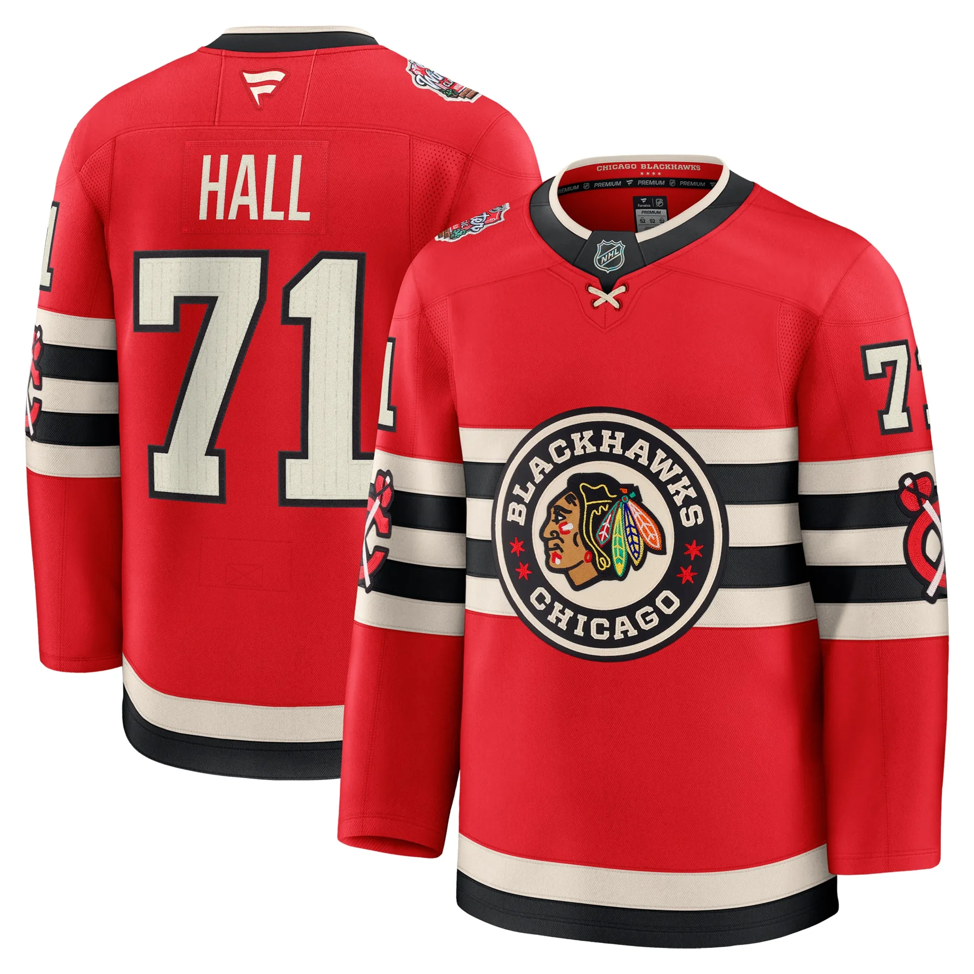 Taylor Hall Chicago Blackhawks Fanatics 2025 NHL Winter Classic Premium Player Jersey - Red