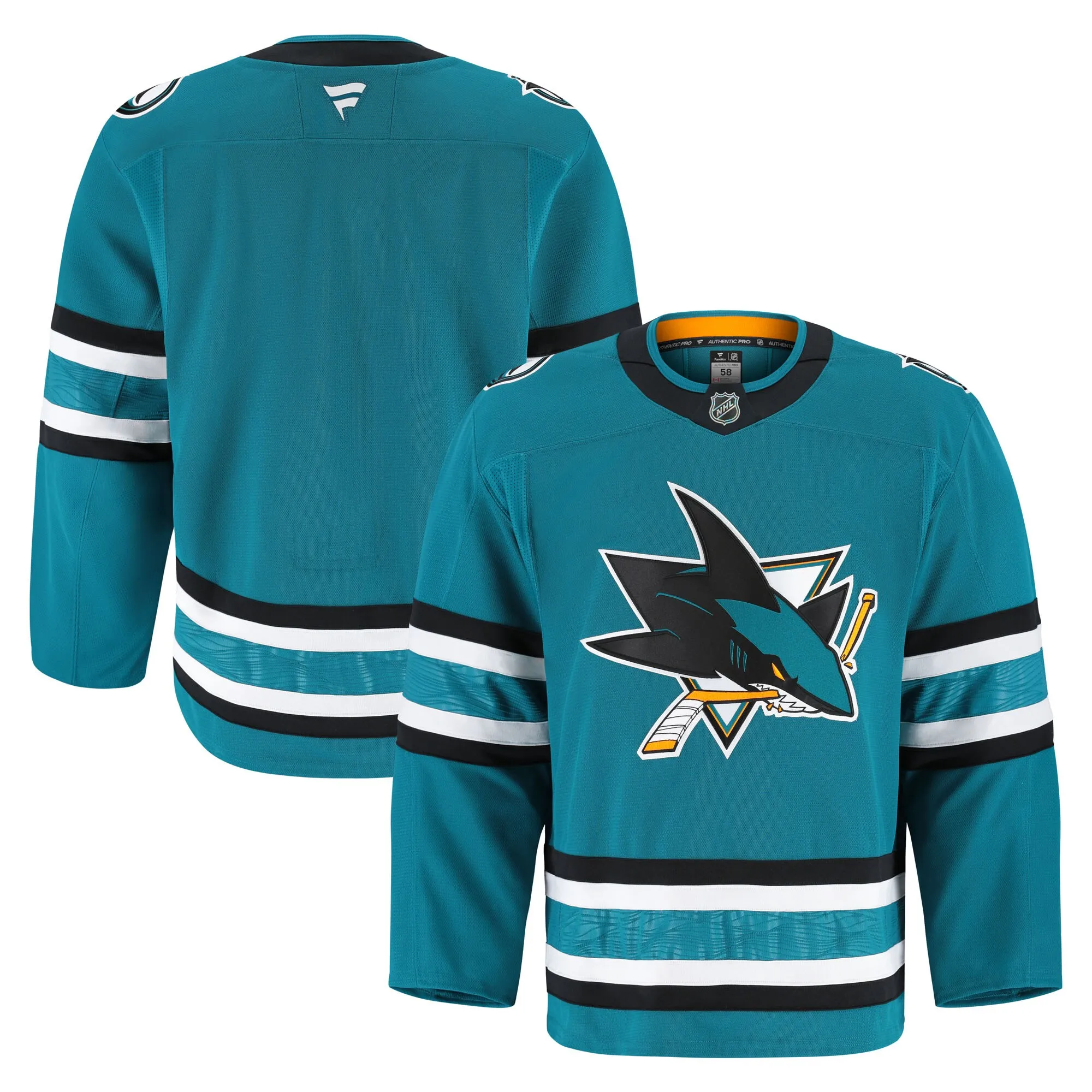San Jose Sharks Fanatics Home Authentic Pro Jersey - Teal