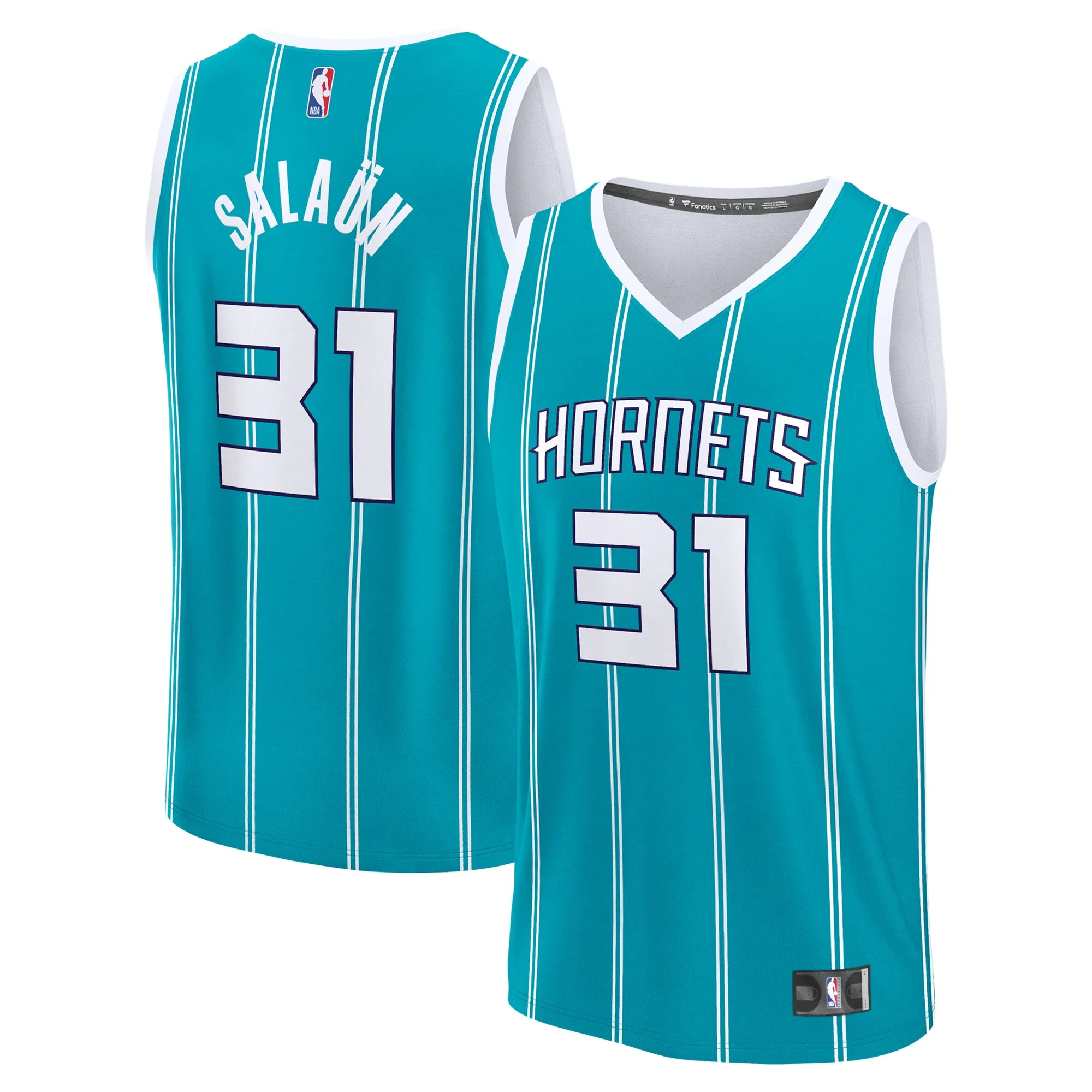 Tidjane Salaun Charlotte Hornets Fanatics 2024 NBA Draft Fast Break Player Jersey - Icon Edition - Teal