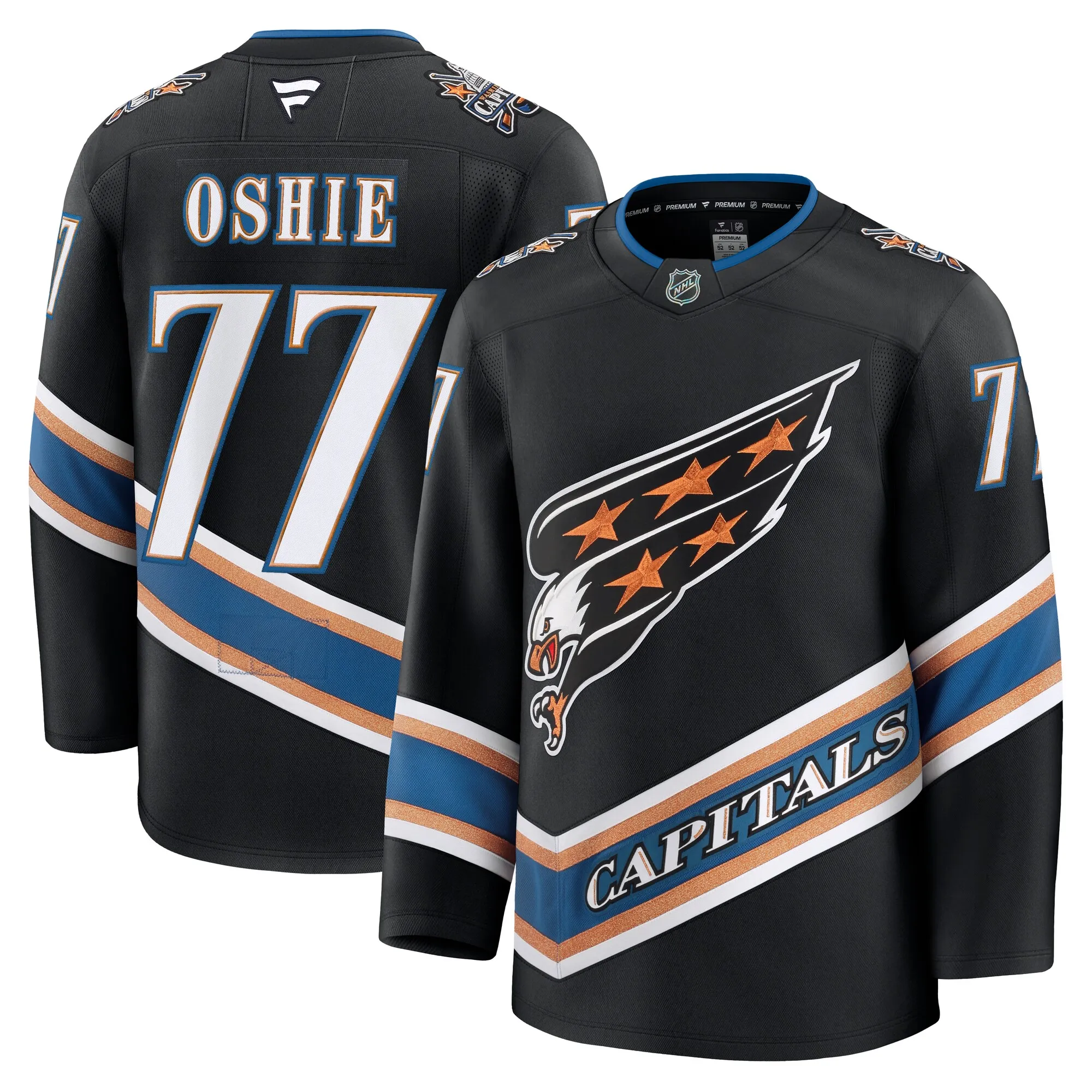 TJ Oshie Washington Capitals Fanatics Alternate 50th Anniversary Premium Jersey - Black