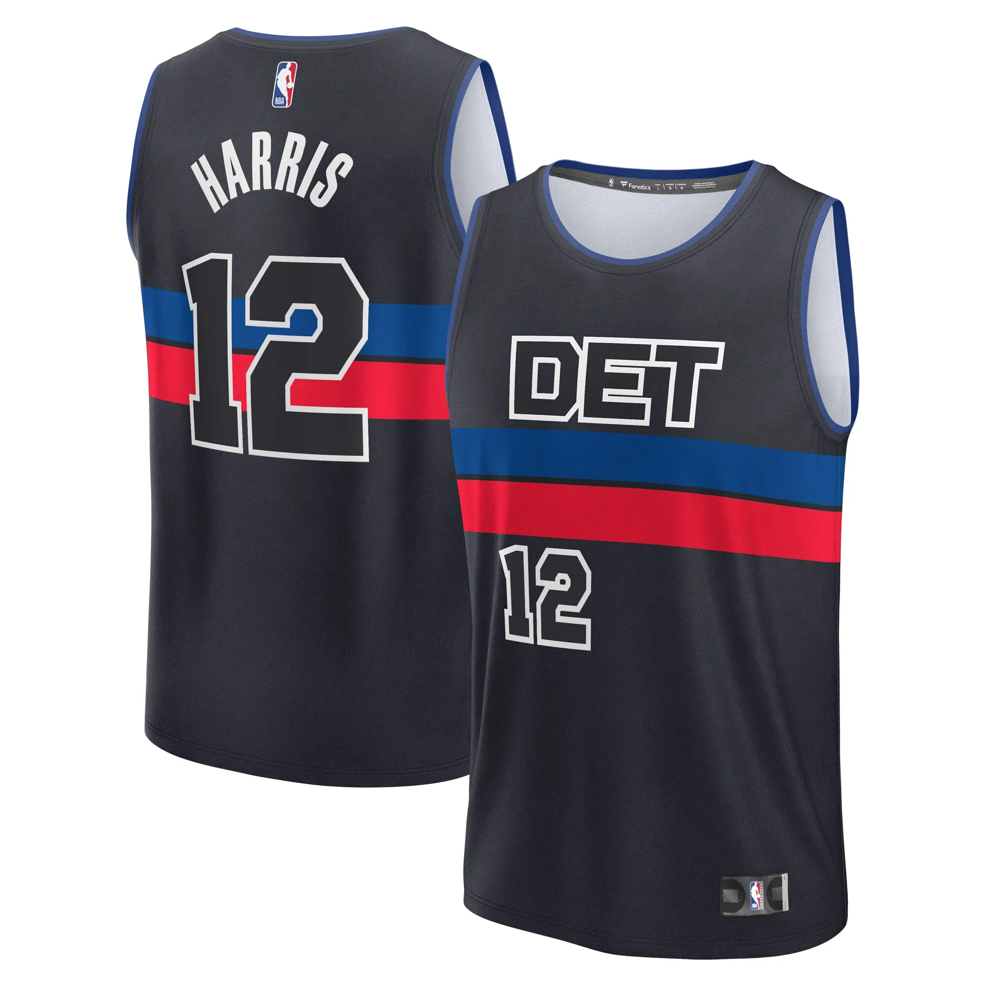 Tobias Harris Detroit Pistons Fanatics Fast Break Player Jersey - Statement Edition - Black
