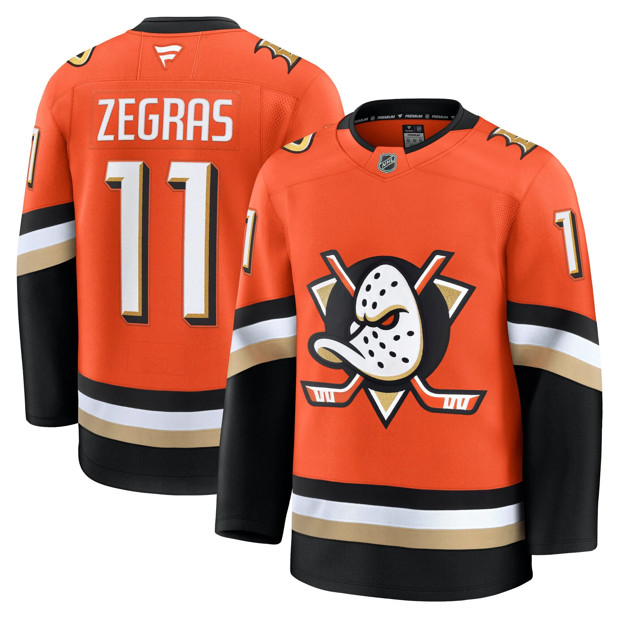 Trevor Zegras Anaheim Ducks Fanatics Home Premium Jersey - Orange