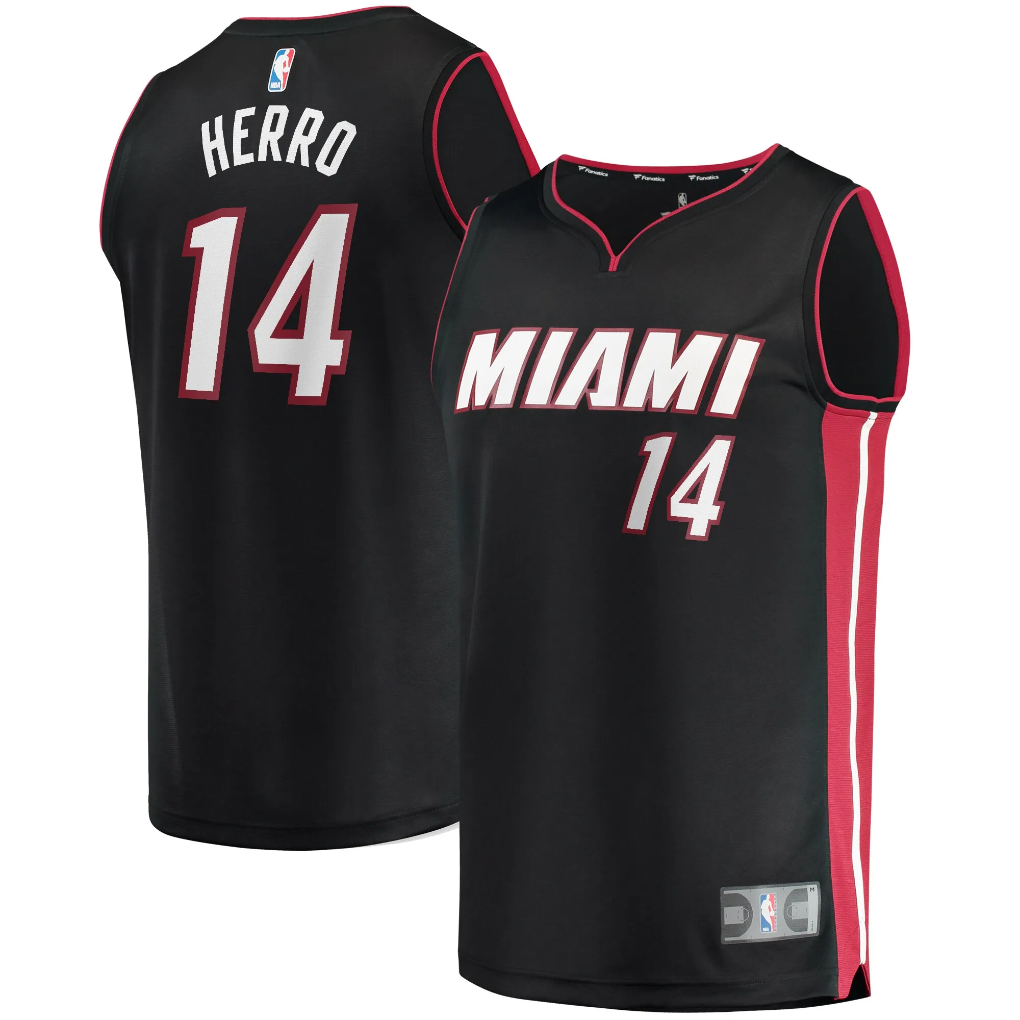 Tyler Herro Miami Heat Fanatics Fast Break Replica Jersey Black - Icon Edition