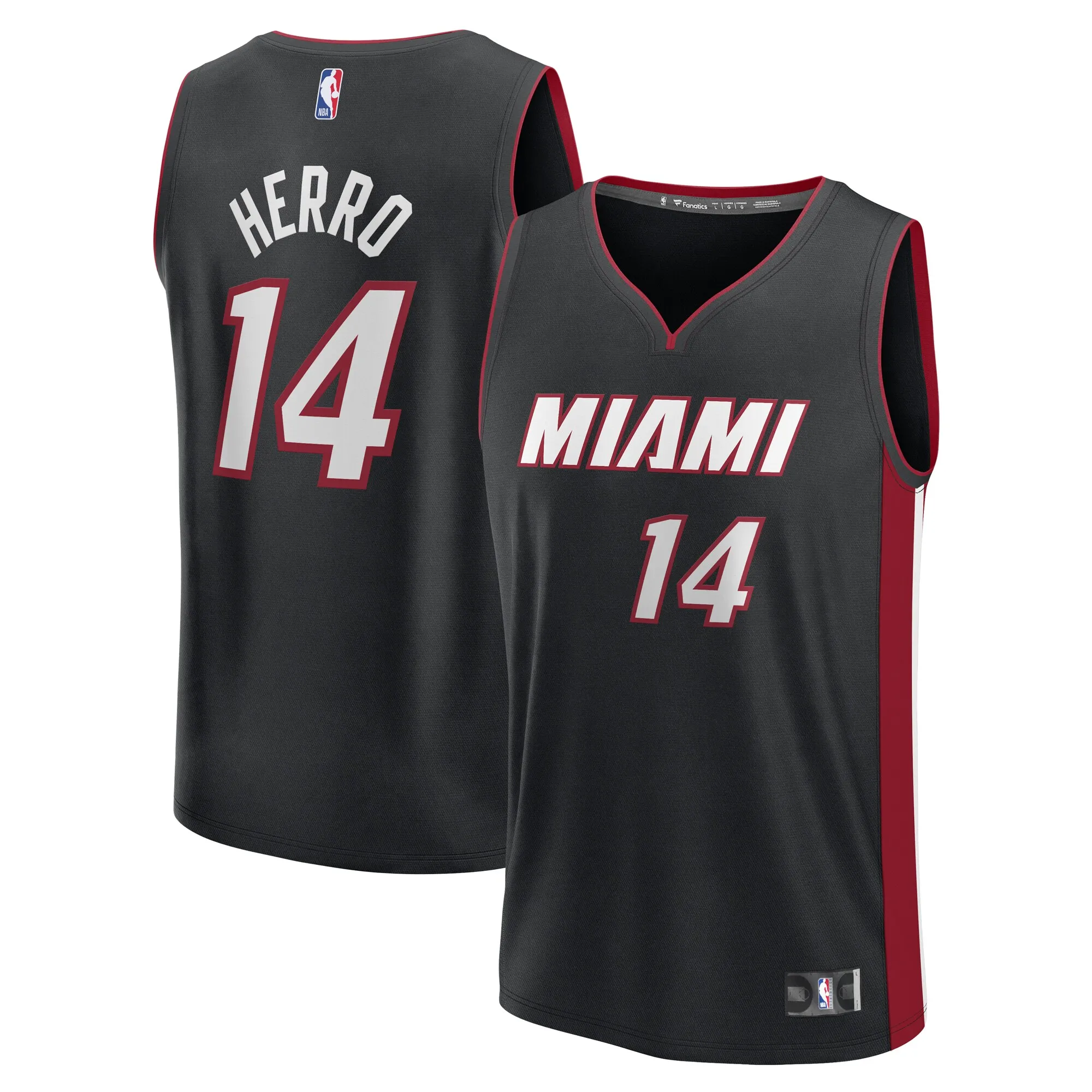 Tyler Herro Miami Heat Fanatics Fast Break Replica Player Jersey - Black - Icon Edition