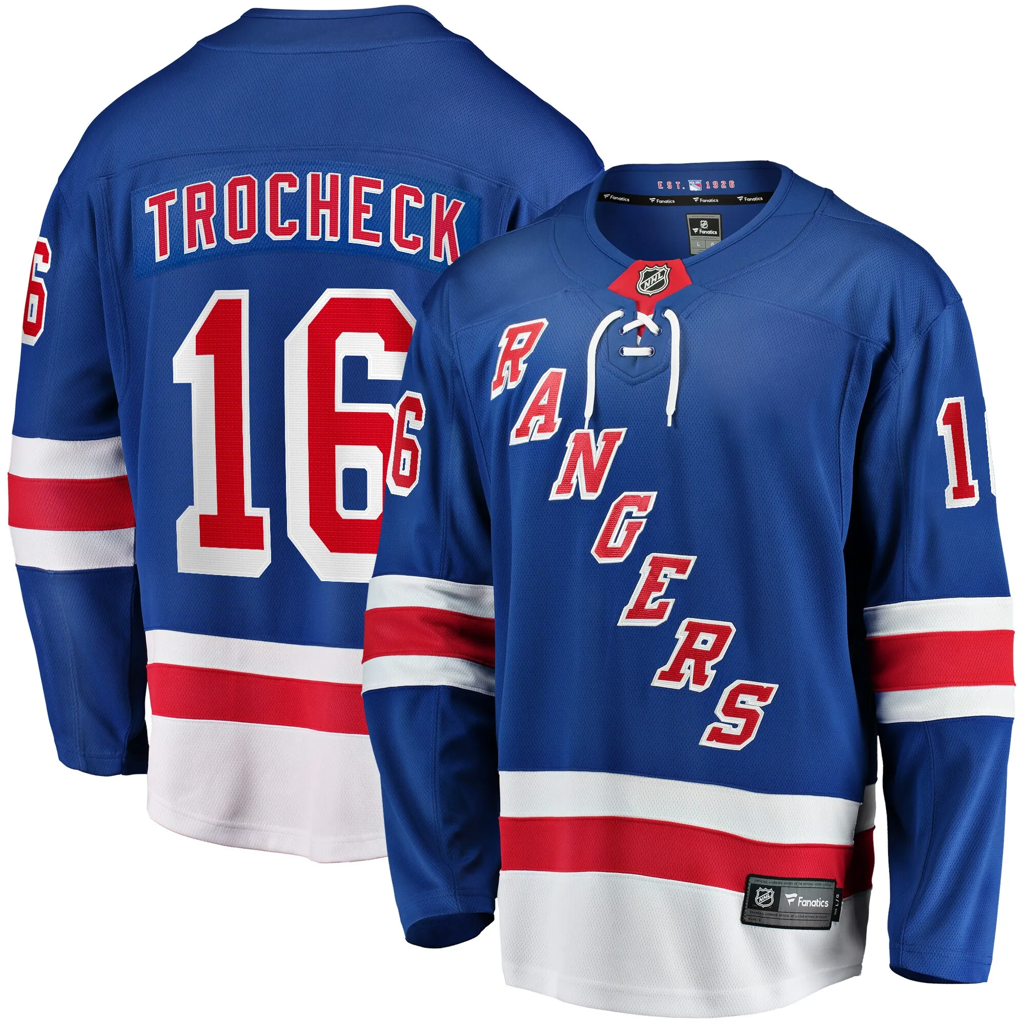 Vincent Trocheck New York Rangers Fanatics Home Breakaway Player Jersey - Blue
